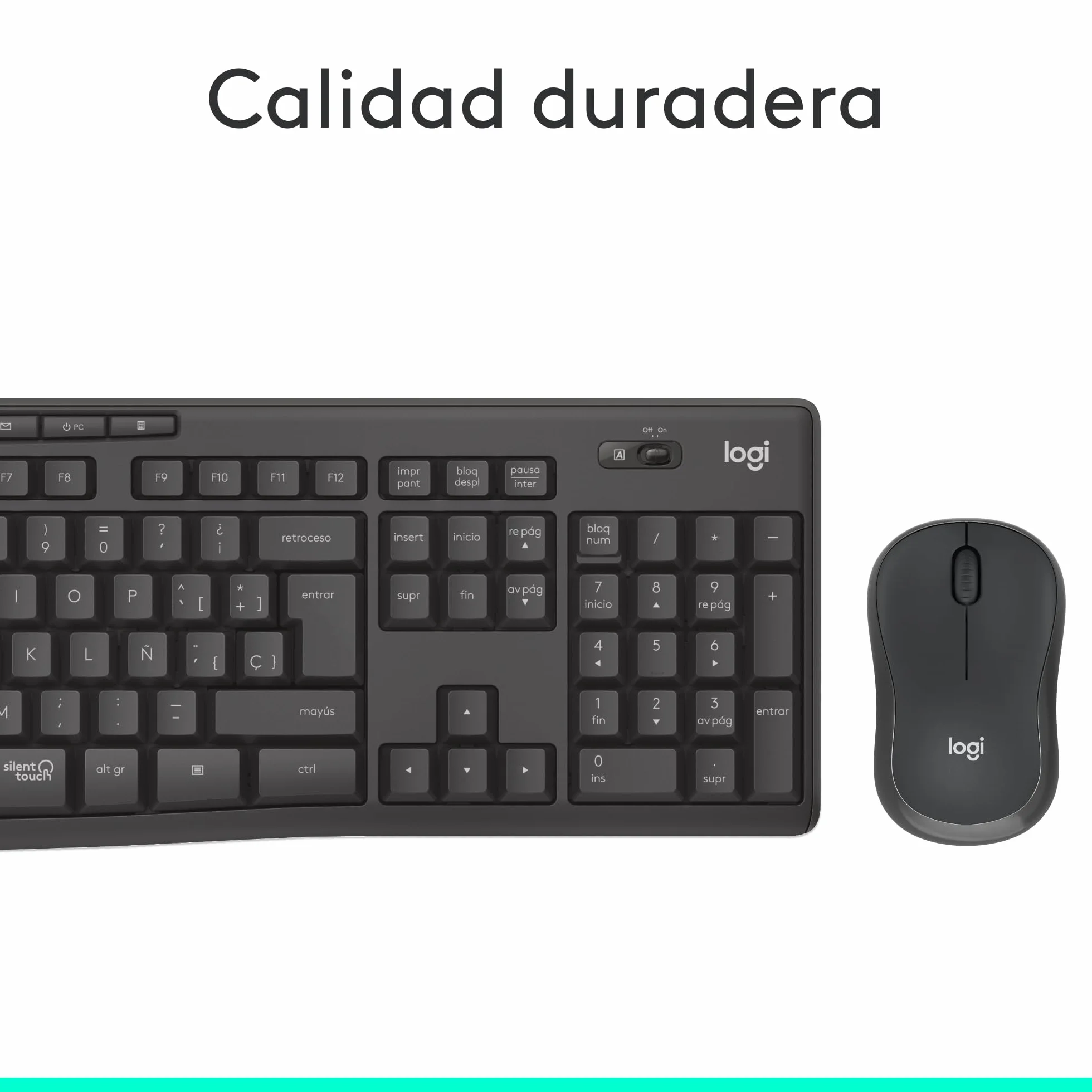 Logitech MK295 Silent Combinación de Teclado y Ratón Inalámbricos con SilentTouch, Seguimiento Óptico, Tecnología Inalámbrica sin Demoras, 90% Menos de Ruido, QWERTY Español, Negro