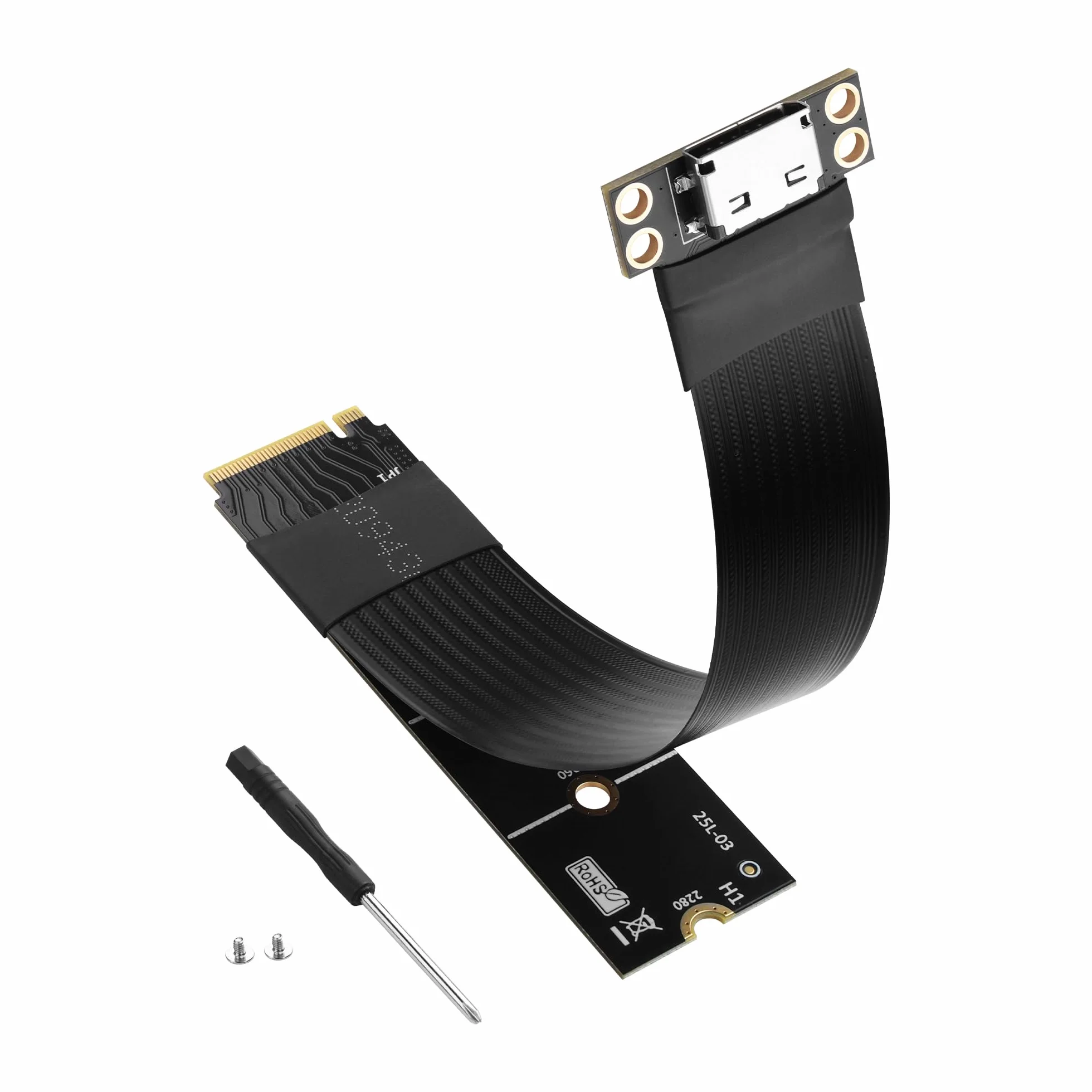 SinLoon Cable host M.2 M-Key PCI-E4.0 2280 NGFF a Oculink SFF-8612 de 20 cm, soporte para SSD externo Oculink, eGPU