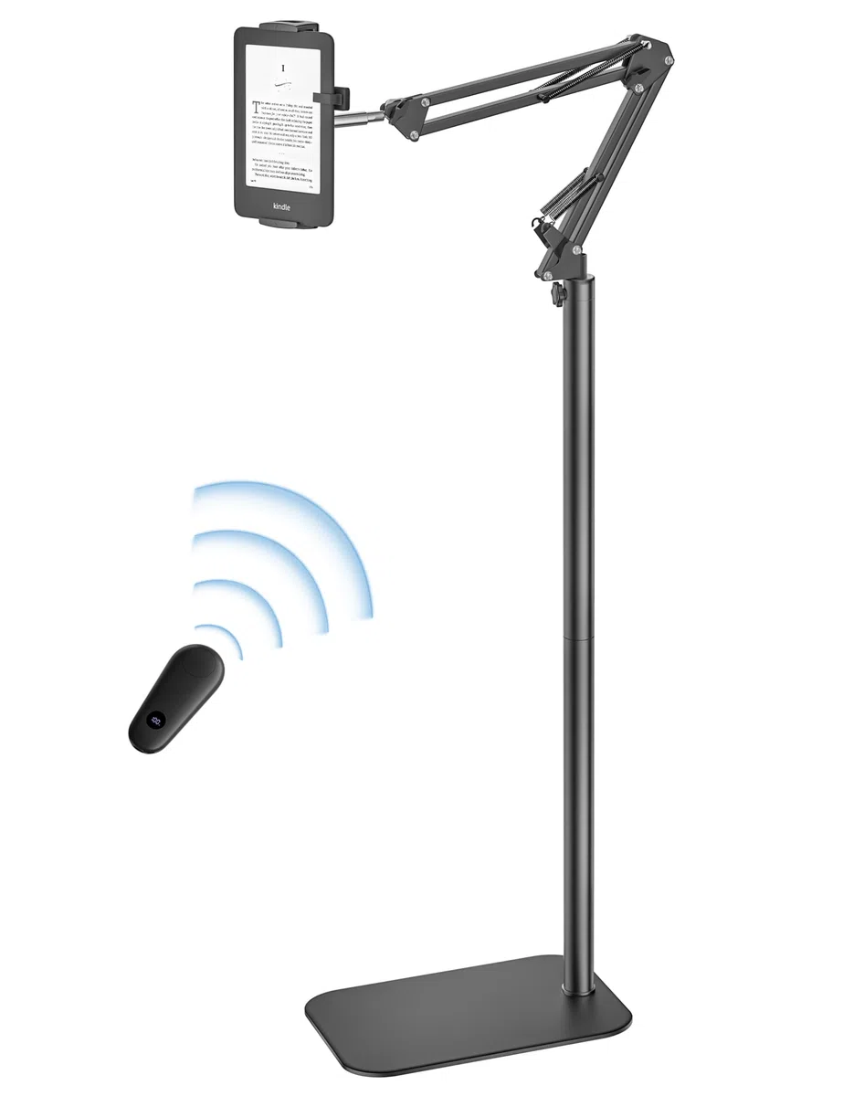 VOLTIFYMAX Soporte de pie para tablet con volteador de página Kindle, soporte ajustable para tablet para accesorios Kindle, iPad/Mini/Pro Phone, Samsung Galaxy, regalo para lectores electrónicos