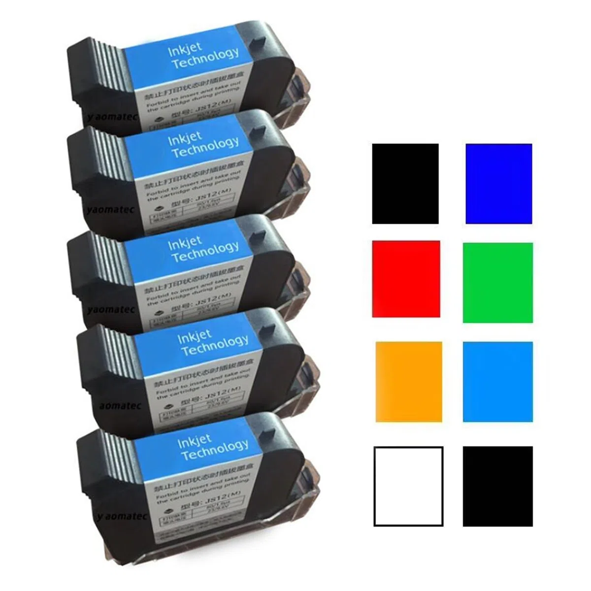 Cartucho de Tinta ecosolvente de Secado rápido 2588+M 2588+ 12,7 mm for Impresora de inyección de Tinta térmica portátil sin cifrar Codificación Multifuncional‌(Black)
