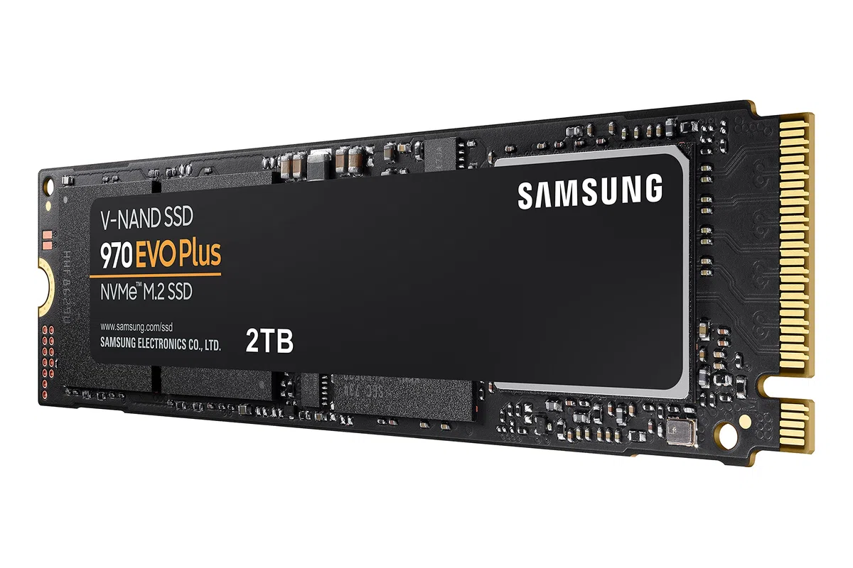 Samsung MZ-V7S2T0 970 EVO Plus Unidad de estado sólido interna (SSD) PCIe NVMe M.2 (2280) de 2 TB, Color Negro/Naranja