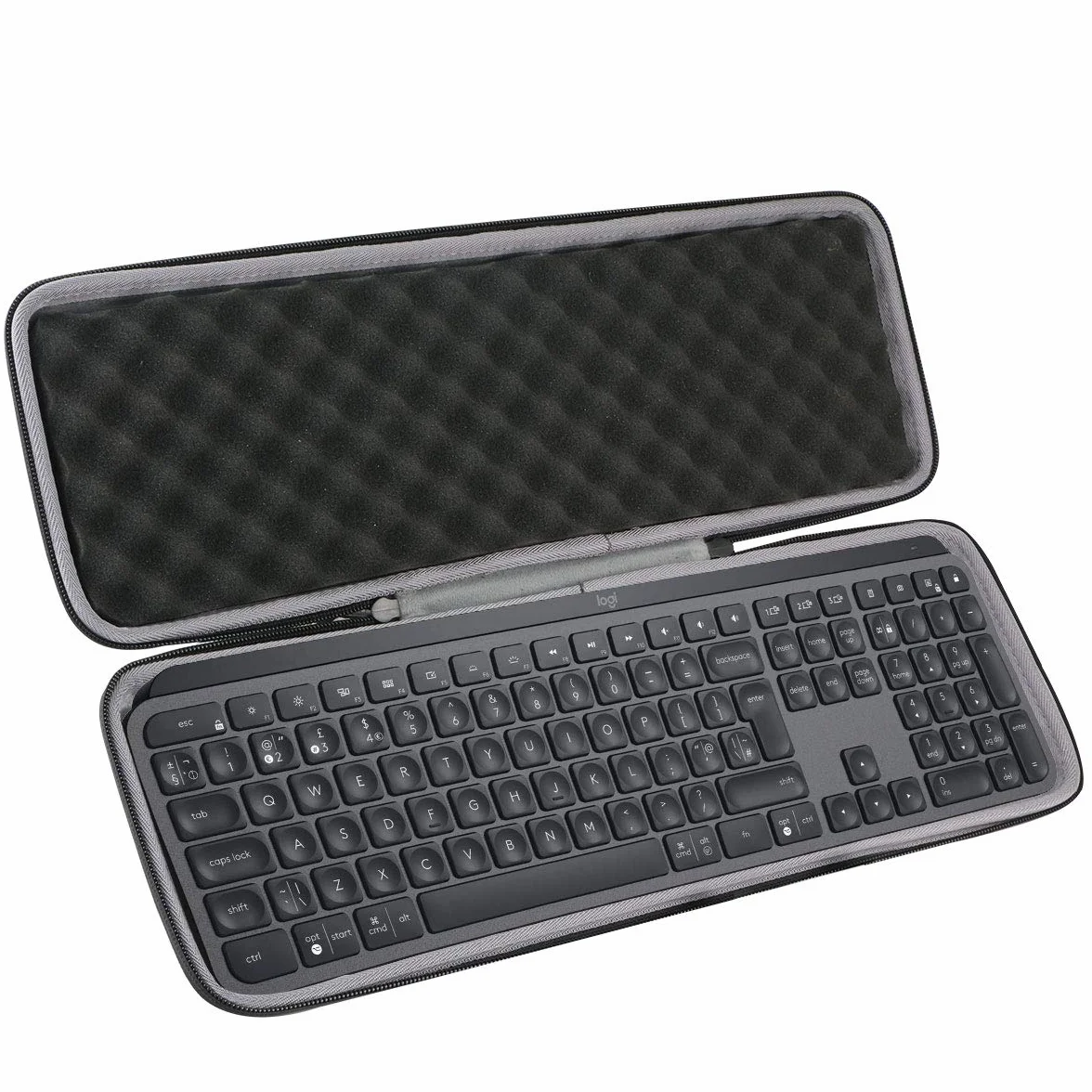 co2CREA Viaje Almacenamiento Porter - Funda con Teclado retroiluminado inalámbrico avanzado (única Caja), Color Negro