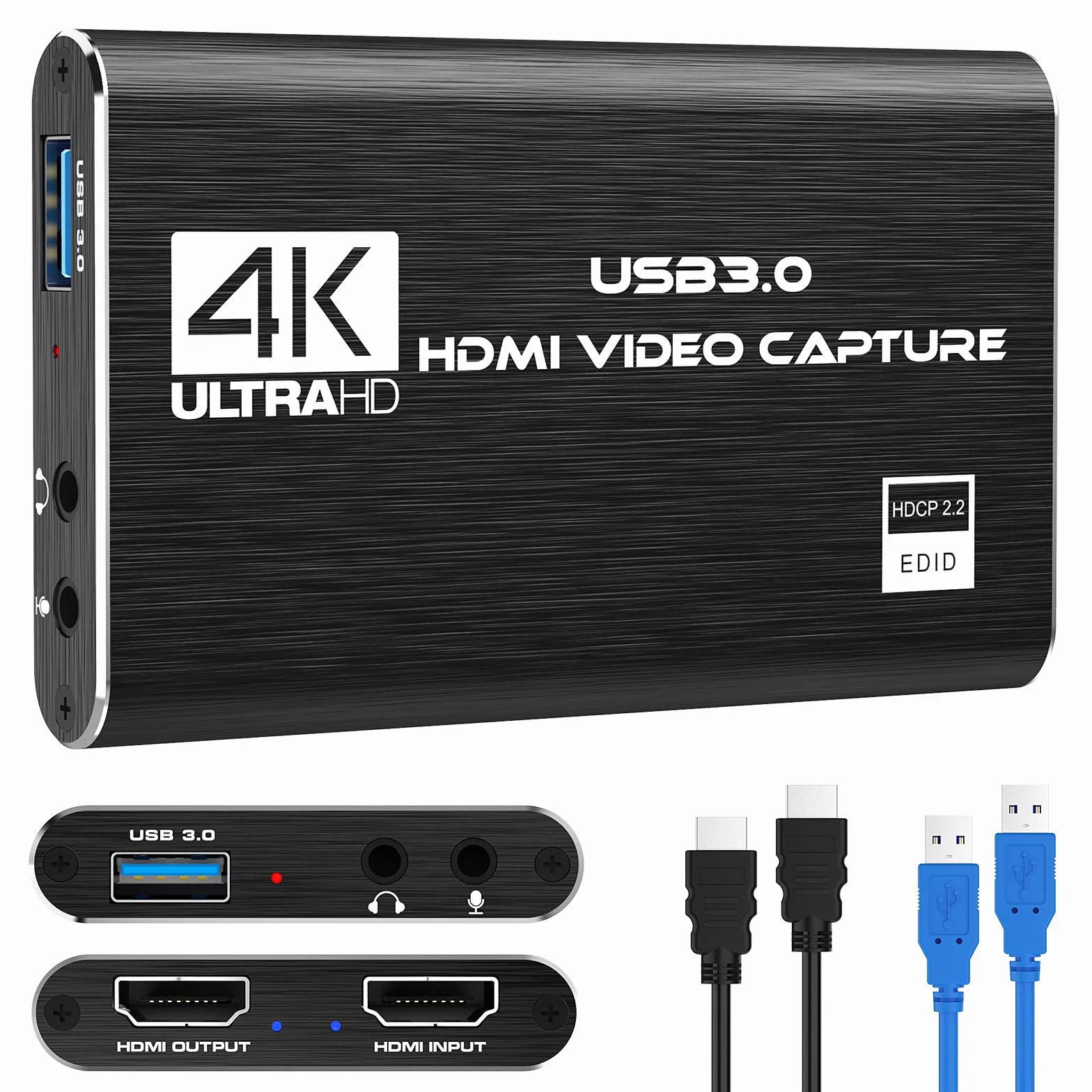 Rybozen Game Capture Tarjeta USB 3.0 Video Card HD 1080P HDMI grabación de vídeo con transmisiones en Directo, Dispositivo de Streaming para Windows Linux OS X System
