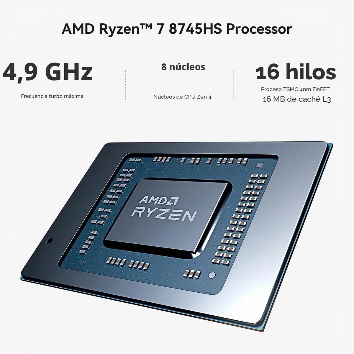 Beelink Mini PC SER8, AMD Ryzen 7 8745HS (8C/16T, hasta 4,9 GHz), 32 GB de RAM DDR5, SSD M.2 PCIe 4.0 de 512 GB,Triple Pantalla 4K, USB 4,0, HDMI 2.1, DP 1.4, BT 5.2, WiFi 6, LAN de 2,5 G