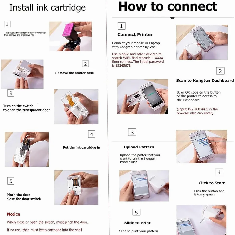 Impresora portátil de Alimentos de Mano, Impresora dealimentos inyección de Tinta Comestible, con Tinta Desmontable y Control de aplicación, con tecnología Avanzada de inyección Tinta térmica