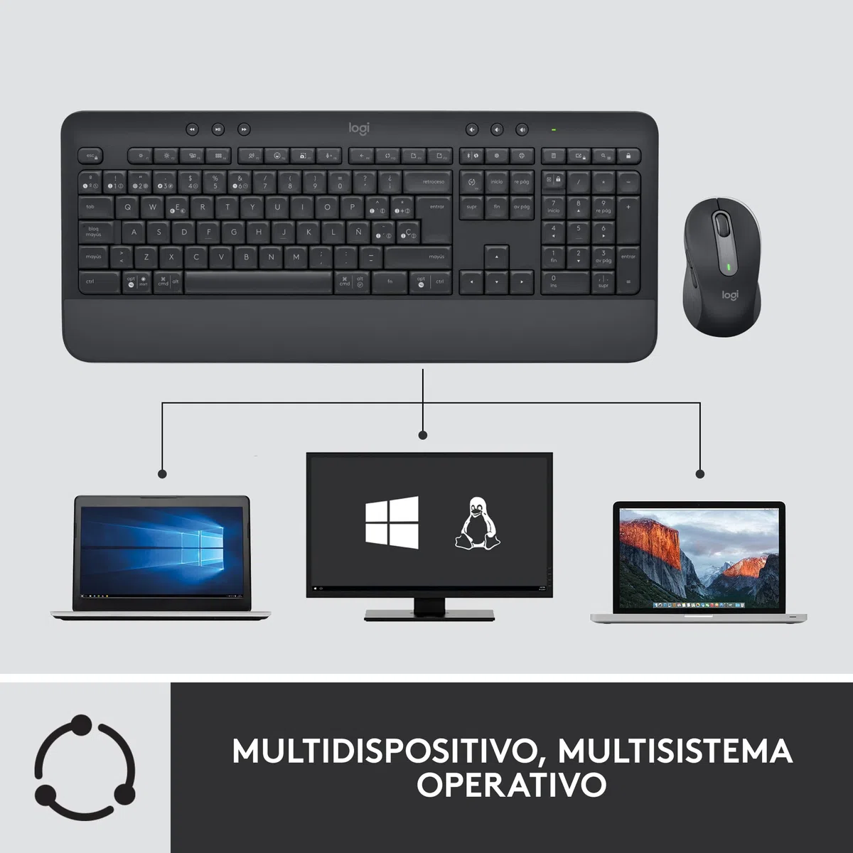 Logitech Signature MK650 Combo para Business, ratón y teclado inalámbricos, Logi Bolt, Bluetooth, QWERTY Español - Negro