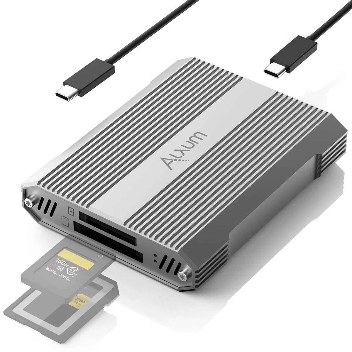Alxum Lector de Tarjetas de Doble Ranura 10 Gbps CFexpress Tipo A y SD4.0 UHS-II USB-C USB 3.1 Gen 2 para CFExpress Tipo A/SD/SDHC/SDXC/SDUC, Compatible con Windows/Mac/Linux/Android