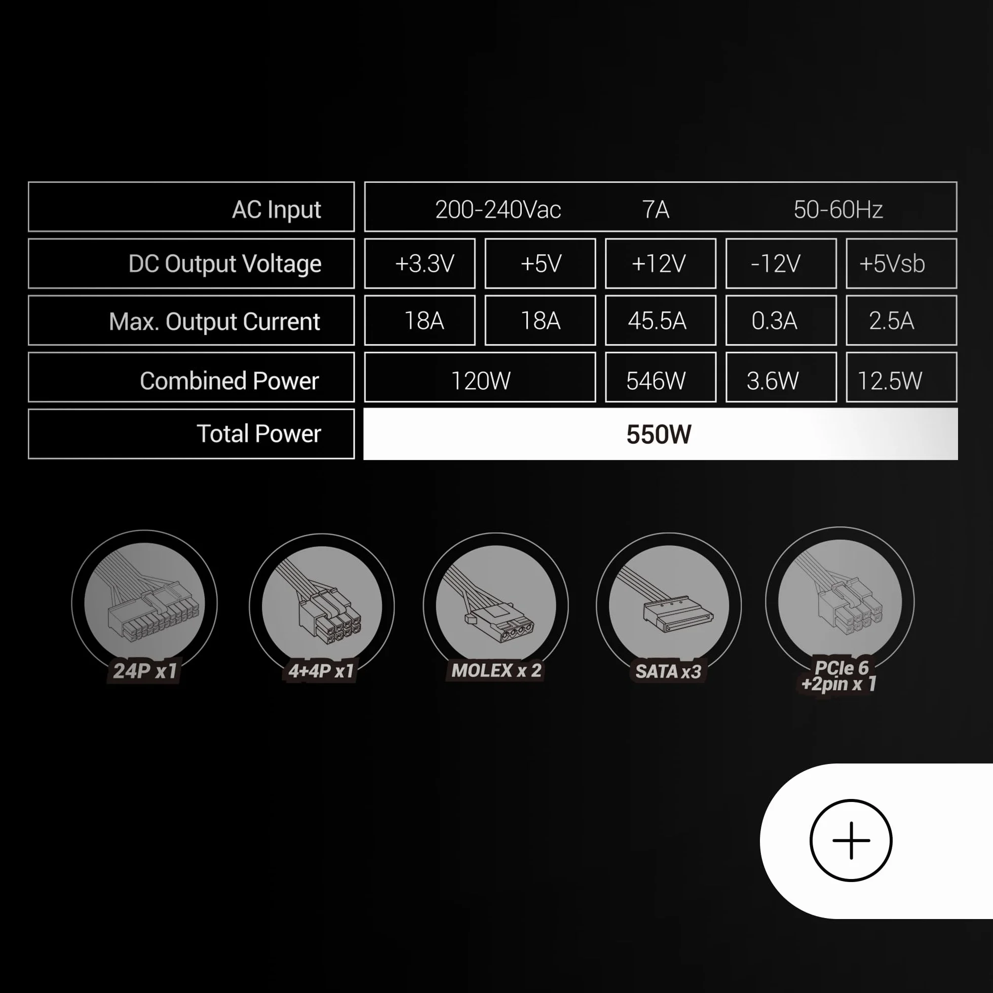 Mars Gaming MPIII550P, Fuente Alimentación ATX 550W, 5 Años Garantía, APFC, Ventilador FDB 120mm AI-RPM, Tecnologías DC-DC y SMD, Condensadores Japoneses 105º, Cables Premium Texturizados, Negro