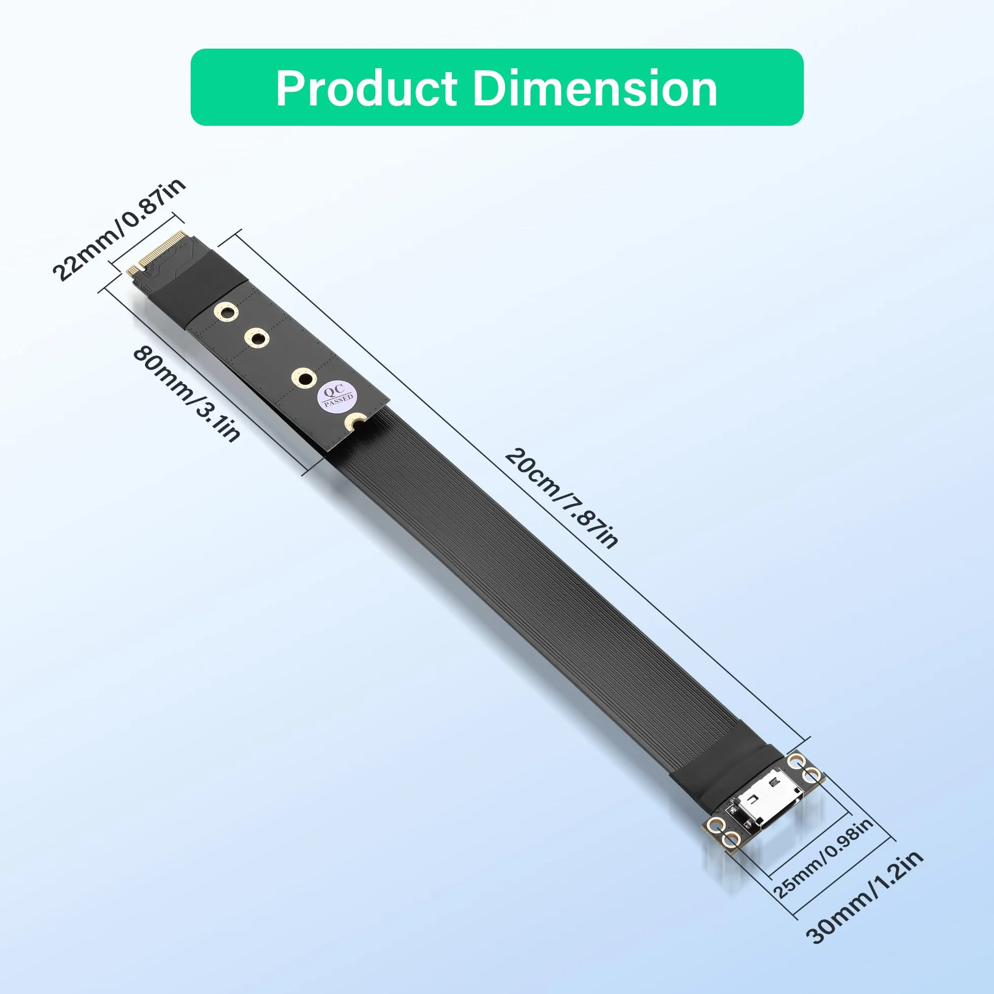 SinLoon Cable host M.2 M-Key PCI-E4.0 2280 NGFF a Oculink SFF-8612 de 20 cm, soporte para SSD externo Oculink, eGPU