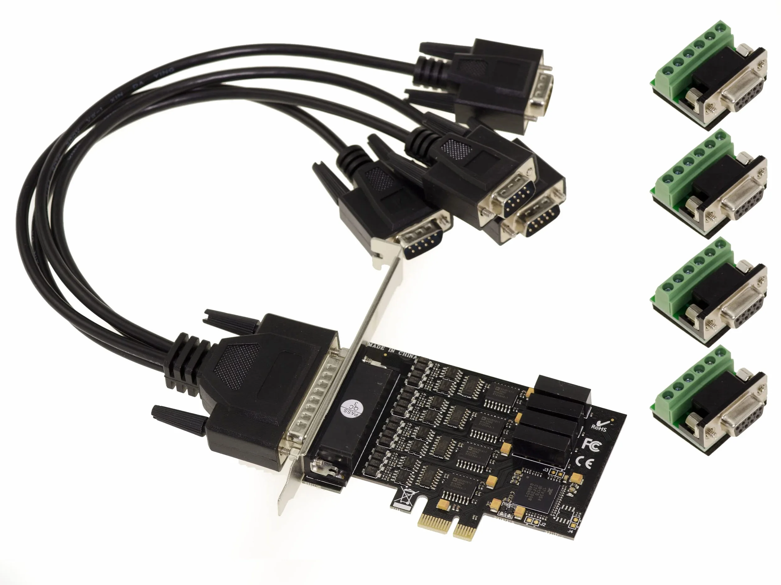 KALEA-INFORMATIQUE Tarjeta controladora PCI Express PCIe 4 puertos RS422 RS485 chipset EXAR XR17V354