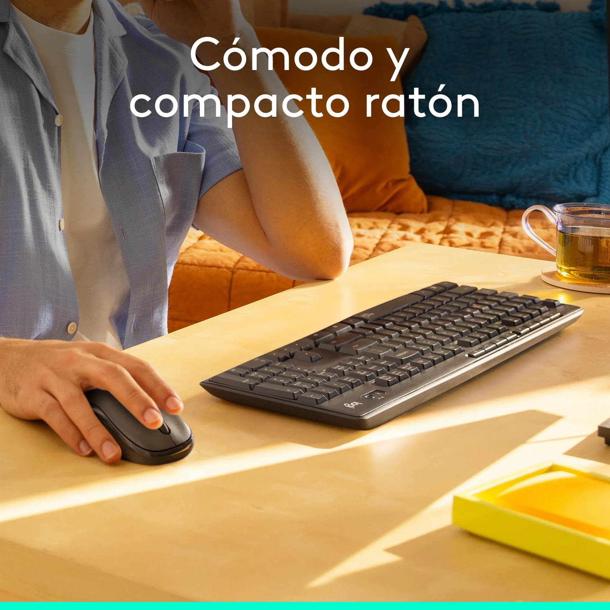 Logitech MK295 Silent Combinación de Teclado y Ratón Inalámbricos con SilentTouch, Seguimiento Óptico, Tecnología Inalámbrica sin Demoras, 90% Menos de Ruido, QWERTY Español, Negro