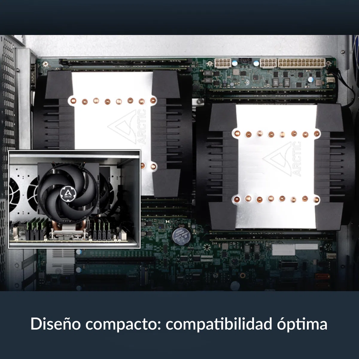 ARCTIC Freezer 4U-M (Rev. 2) para AMD: SP6, sTR5, SP3, TR4, sTRX4, sWRX8 e Intel: LGA4189, LGA4710, LGA4677, 4U & UP, Disipador de CPU para Servidor, Ventilador para Rack, Ventilador de servidor