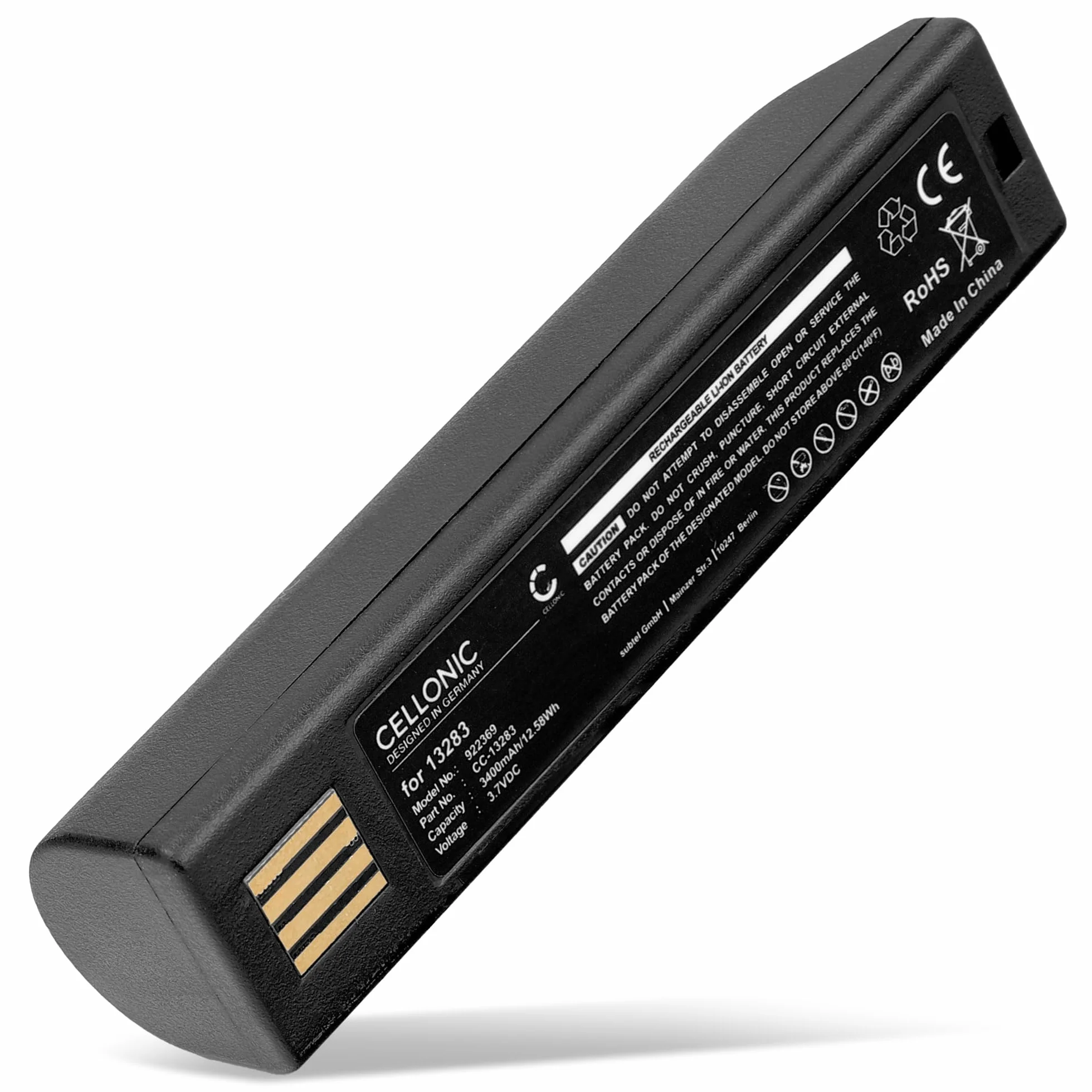 CELLONIC 1x Batería para Escáner códigos de Barras Compatible con Honeywell Voyager 1202, Xenon 1900, Xenon 1900g, 013283 - (3400mAh, 3.7V)