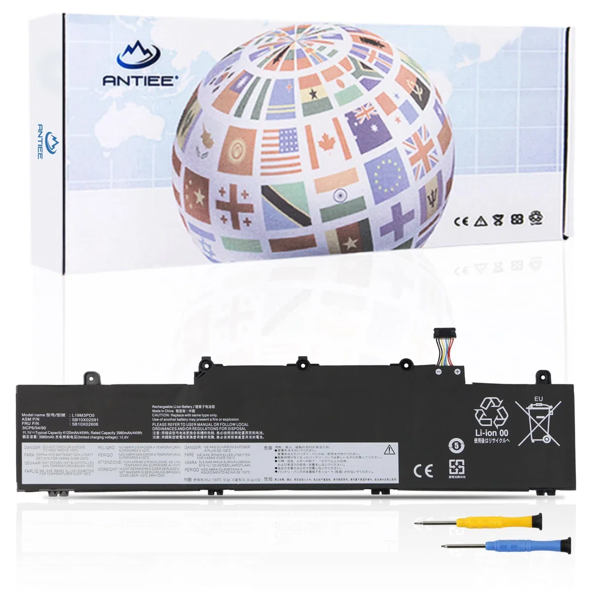 ANTIEE 45Wh L19M3PD5 Batería para Lenovo ThinkPad E14 E15 2020 2021 2022 2nd 3rd 4th Gen 2 3 4 G2 G3 G4 20T8 20TD 20YG 20YJ 20T6 20Y7 20YJD 20YE 20YF 21E3 L20M3PD4 L20C3PD4 L19C3PD5 L19L3PD5