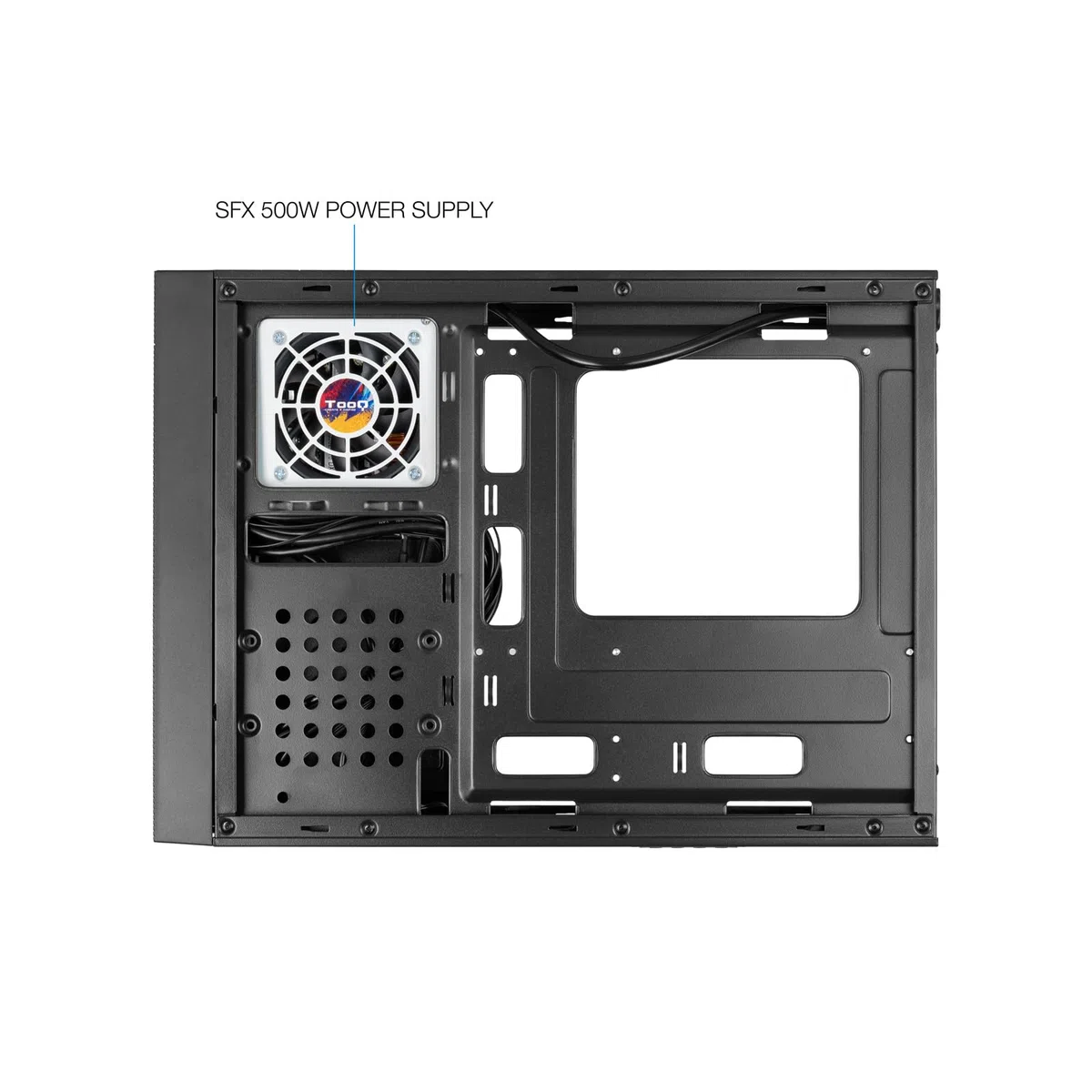 TOOQ TQC-3008U3C - Caja Slim Micro-ATX/Mini-ITX, Lector de Tarjetas SD/TF, Incluye Fuente de Alimentación Micro-ATX/SFX 500W, Color Negro