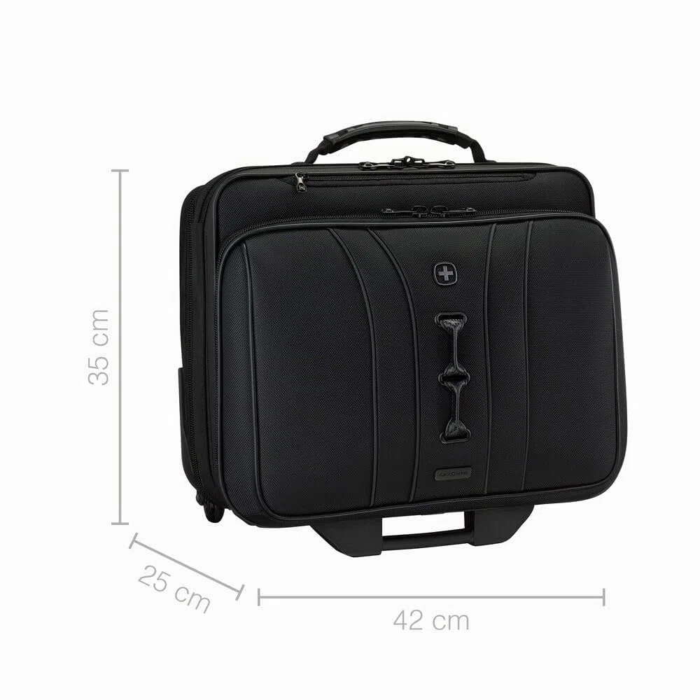 Wenger Legacy Black Series Maletín, maletín con Ruedas para portátil, Trolley, Notebook hasta 15,6", 29 l, Oficina, Negocios, Universidad Escuela, Negro, 653631