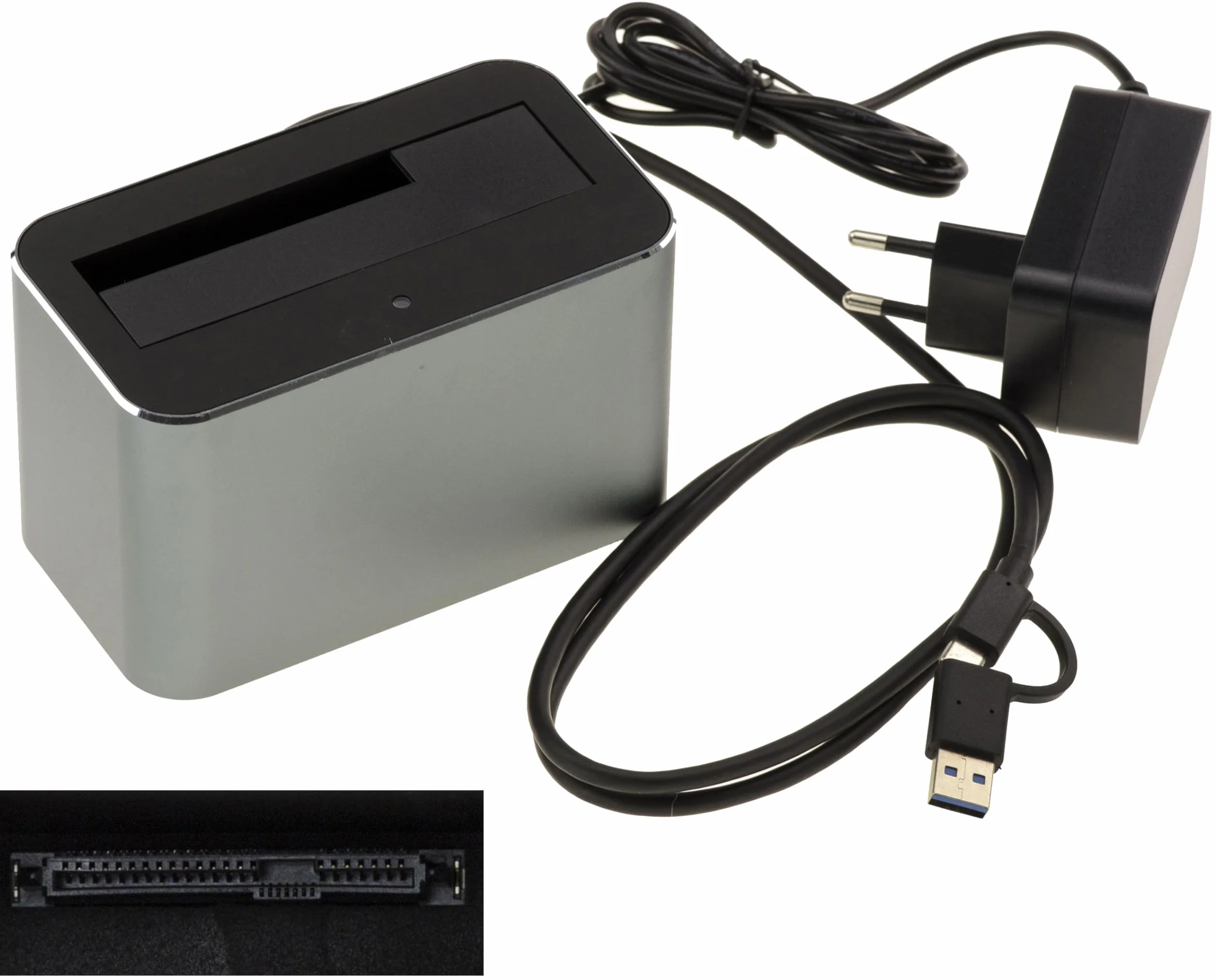 KALEA-INFORMATIQUE Estación de Acoplamiento USB 3.0 5G para Disco SAS 2.5 o 3.5 con Conector SFF-8482, Interfaz USB A o C, alimentación 12V 3A, Estructura de Aluminio