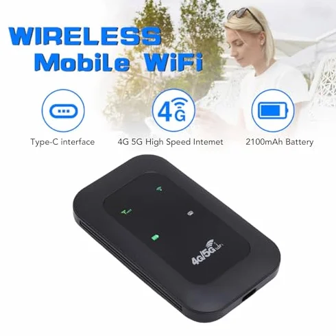 4G 5G WiFi Hotspot, LTE Router Móvil para Viajar a la Pantalla LED LED de Alta Velocidad de 300Mbps, Enrutador Portátil con Ranura de Tarjeta SIM, 10 del Dispositivo Conectividad