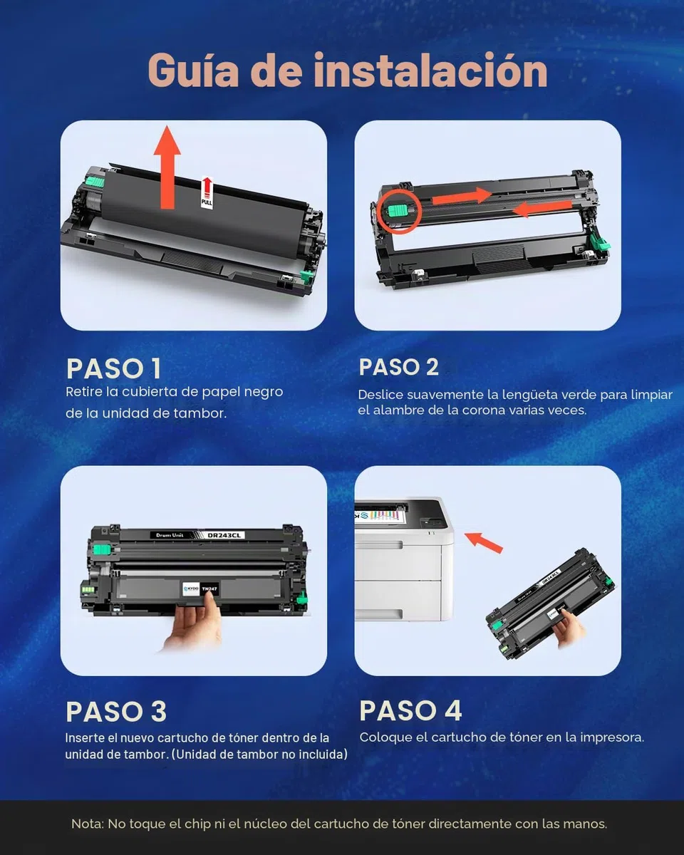 Skydo DR243CL Tambor Compatible para Toner Brother DR-243CL Tambor DR243 para Brother DCP-L3550CDW MFC-L3750CDW MFC-L3770CDW DCP-L3510CDW HL-L3230CDW HL-L3210CW, 4 Unidad de Tambor