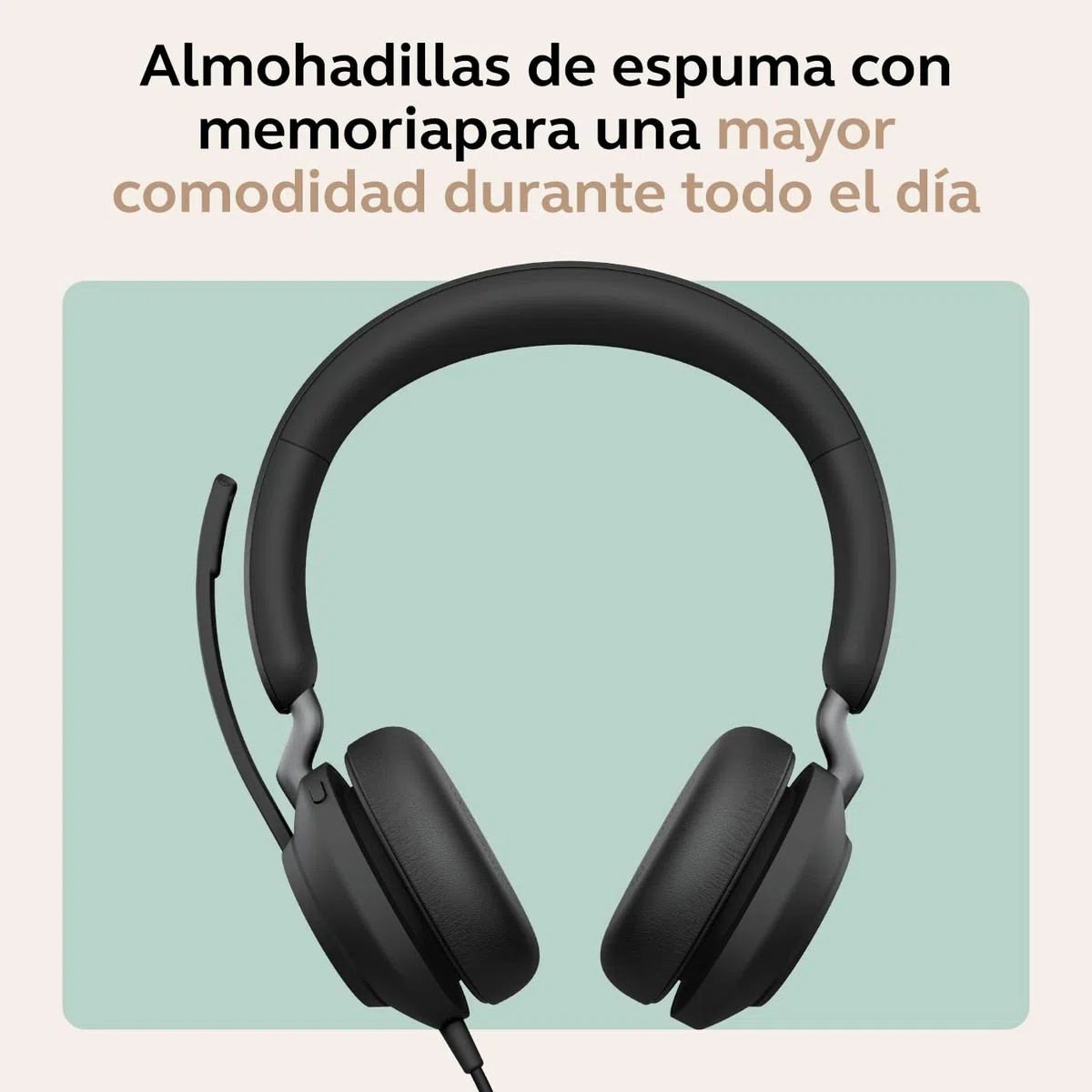 Jabra Evolve2 40 SE - Auriculares con Cable con cancelación de Ruido, tecnología de 3 micrófonos y Cable USB-C, Certificado MS Teams, Compatible con Todas Las demás Plataformas, Color Negro