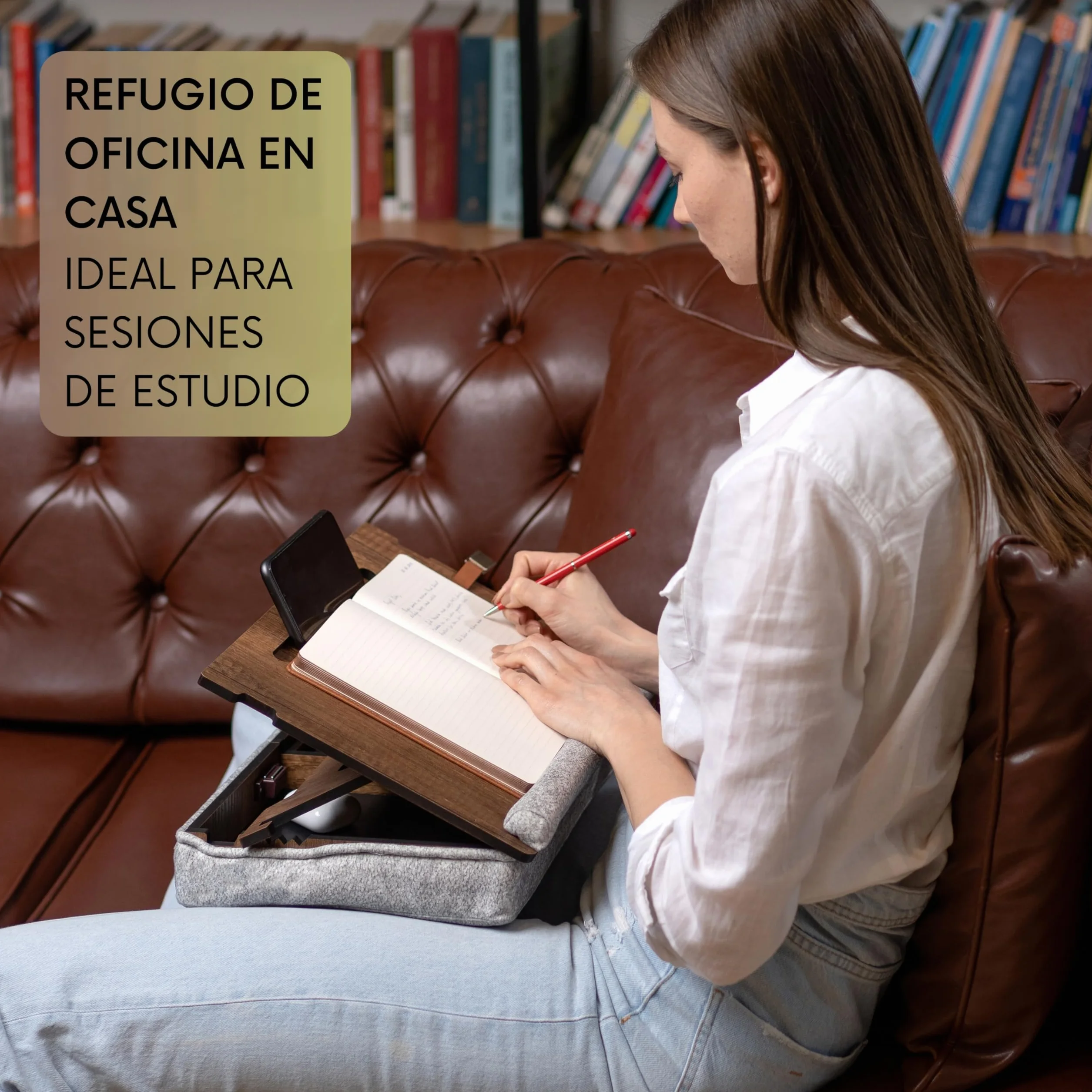Vigo Wood Bandeja para Portátil - Ergonómica, Ajustable, y Versátil - Trabaja Cómodamente en Casa, Sofá y Cama - Mesa Portátil con Soporte y Cajón para Ratón - Ideal para Oficina en Casa