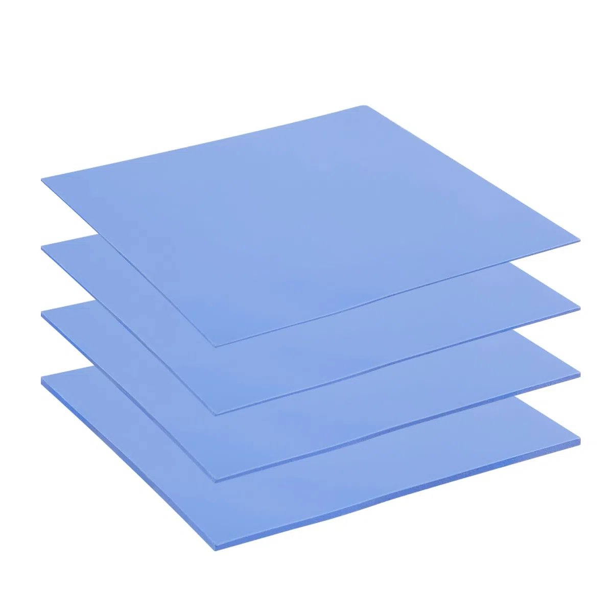 Paquete de 4 almohadillas térmicas: 100 x 100 x 0,5 mm, 1 mm, 1,5 mm, 2 mm, almohadillas térmicas de silicona resistentes a altas temperaturas, 6,0 W/mK, para PC, portátil, disipador de calor,