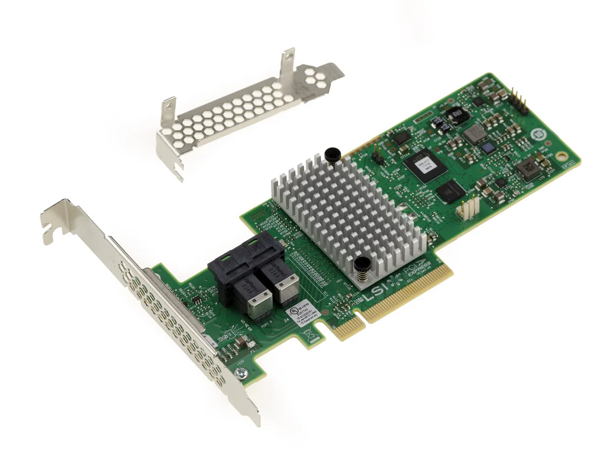 KALEA-INFORMATIQUE Tarjeta controladora Interna PCIe 3.0 SAS 12GB de 8 Puertos con Raid 0 1 5 10 50 JBOD. Modelo LSI OEM 9340-8i. Alto y Bajo Perfil, Ref H3-25499-04002 | Controlador LSI 9340 8i con RAID de hardware y JBOD