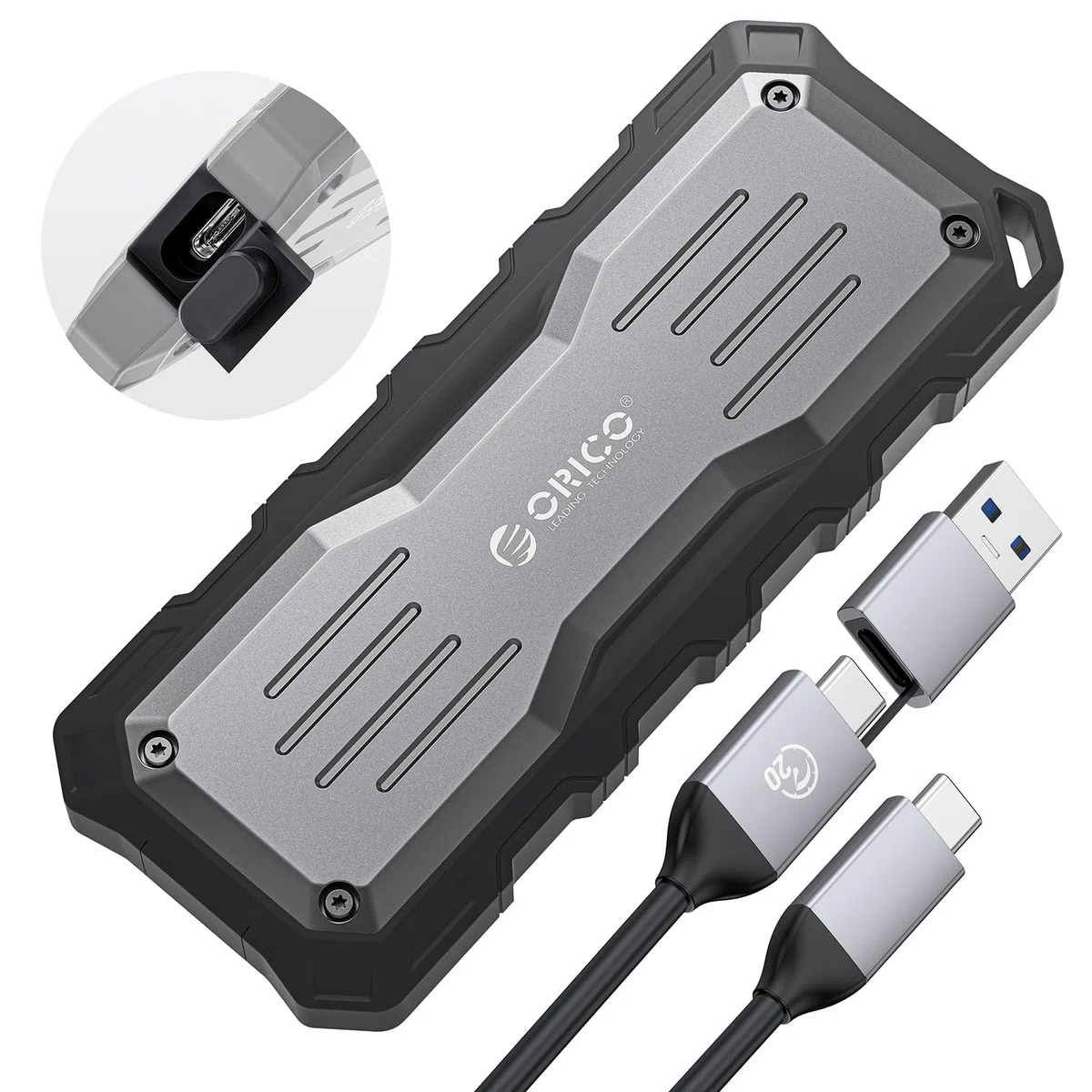 ORICO 2TB SSD Portátil, USB 3.2 Gen 2x2 Discos Duros sólidos externos, hasta 2000 MB/s, 20Gbps, Ideal para Editores al Aire Libre - O20