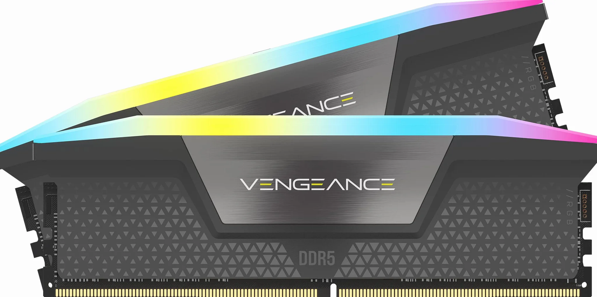 CORSAIR Vengeance RGB DDR5 RAM 64GB (2x32GB) hasta 6000MHz CL40 AMD Expo Intel XMP 3.0 Memoria de Ordenador de Sobremesa – Gris (CMH64GX5M2B6000Z40)
