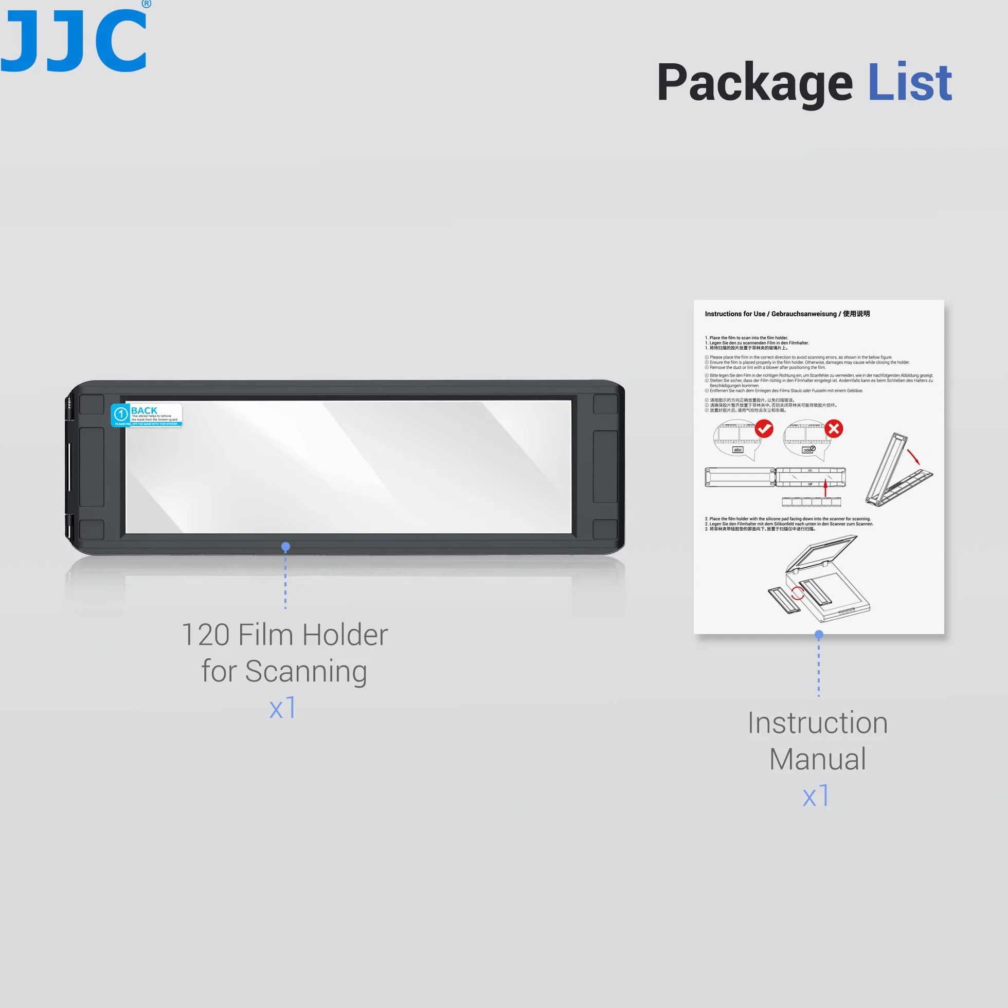 JJC 120 Soportes Película Negativa Formato Medio, Soporte Magnético para Escanear Películas en Escáner Plano Estándar con Superficie de Escaneo de Unidad Transparencia de Retroiluminación 190 x 57.1mm