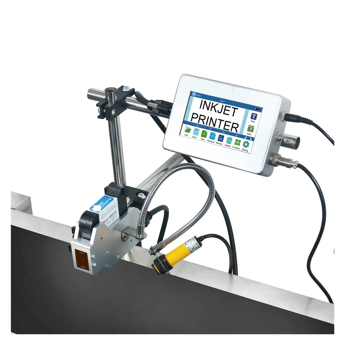 Impresora de inyección de Tinta Industrial en línea de 4,3'' (12,7/25,4 mm) for codificación de códigos de Barras QR, números de Lote para Texto Código de Barras(25.4mm-1 Nozzle)