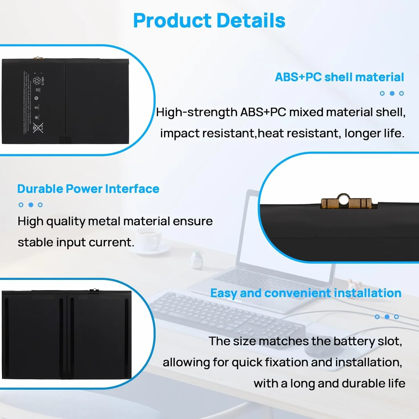 Batería A1484 para iPad 5, 6, 7, A1822, A1823, A1893, A1954, A2197, A2200, A2198, A2199 Air, A1474, A1475, A1476, MRJN2LL/A, MD785LL/A, MD786LL/A, MD787LL/A, MF539LL/A, MF534LL/A, MF532LL/A, MR7G2LL/A