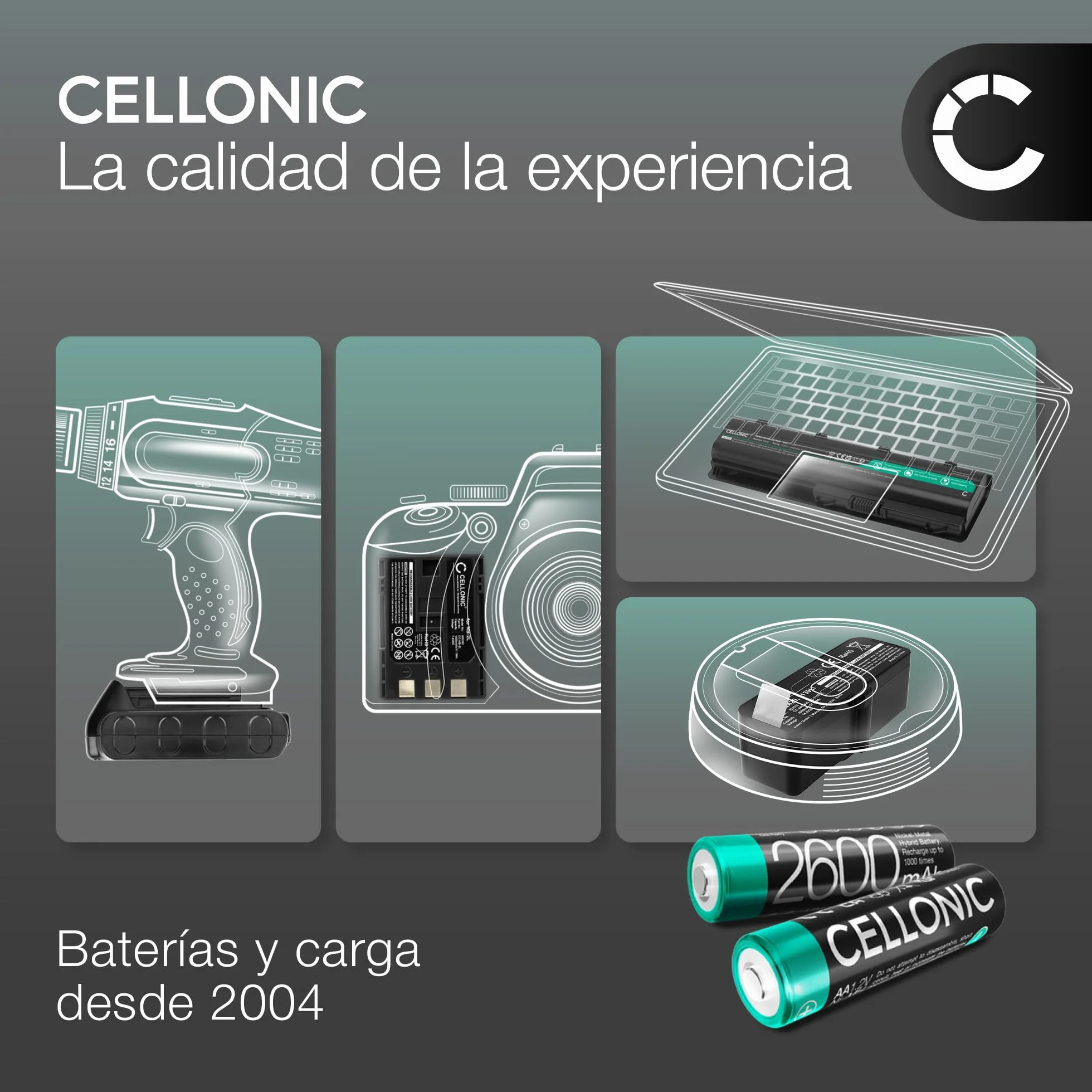 CELLONIC 1x Batería para Escáner códigos de Barras Compatible con Honeywell Voyager 1202, Xenon 1900, Xenon 1900g, 013283 - (3400mAh, 3.7V)