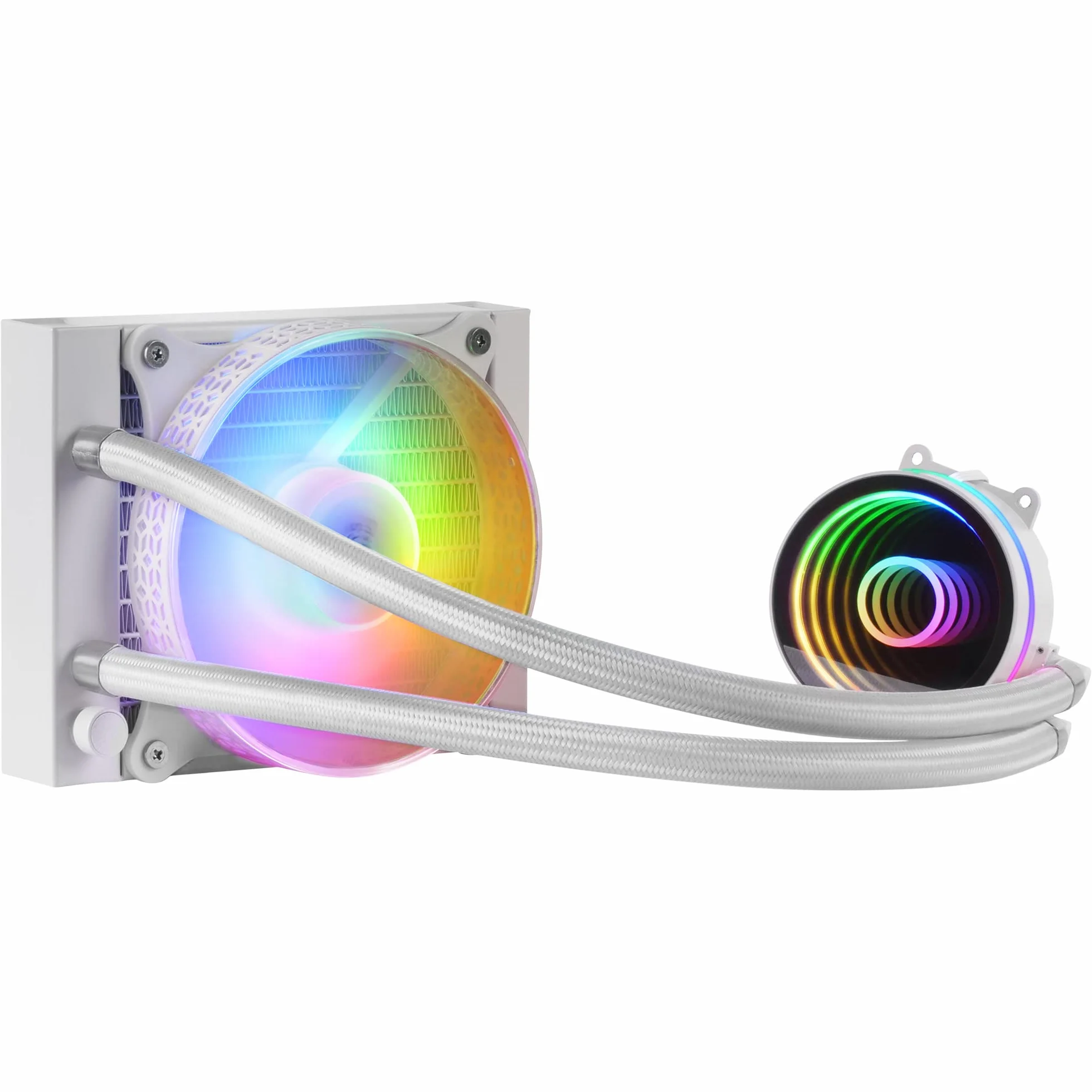 Mars Gaming ML-ONE120, Refrigeración Líquida CPU, TDP 200 W, Espejo Infinito, Ventilador FRGB Silencioso, Multisocket Universal, Blanco
