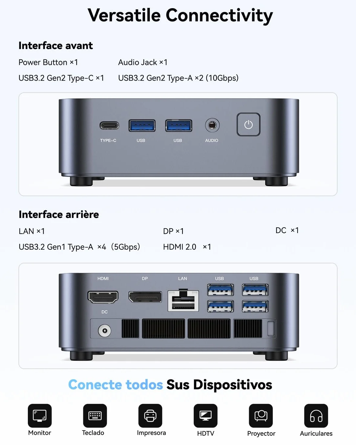 THOMSON K3 Mini PC con Ryzen 7 7730U (8N/16H, hasta 4.5 GHz), 16GB DDR4 512GB SSD, Mini Ordenador con WiFi 6, BT5.2, Triple Salida 4K, Montaje VESA, para Oficina, Diseño y Escuela