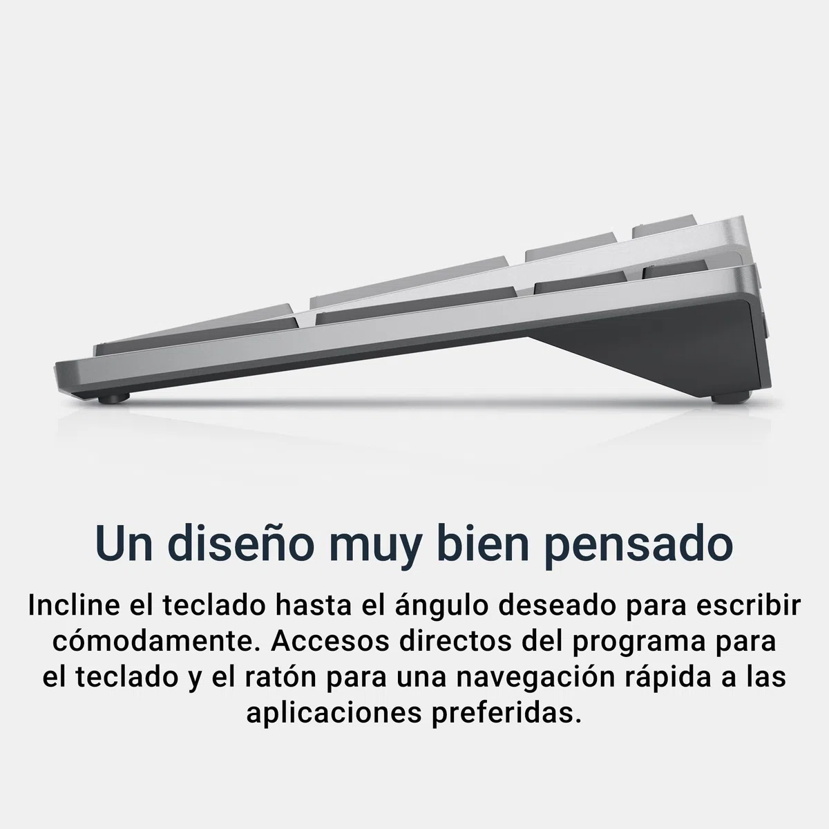 Dell KB740 Teclado Inalámbrico Multidispositivo Compacto – Español (QWERTY), Bluetooth 5.0 y RF 2.4 GHz, Compatible con Windows, Mac, Linux, ChromeOS y Android, Teclas Programables, Gris Titanio