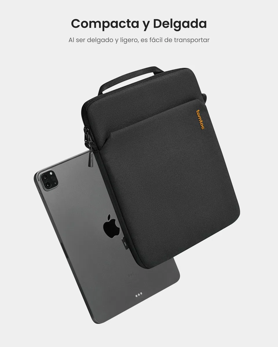 tomtoc Slim Funda para 13 Pulgadas iPad Pro M4 2024 & iPad Air M3/M2 2025-2024, 12,9" iPad Pro 6/5/4 M2&M1, Bolsa bandolera Ligera con compartimento para accesorios, Tejido Ecológico