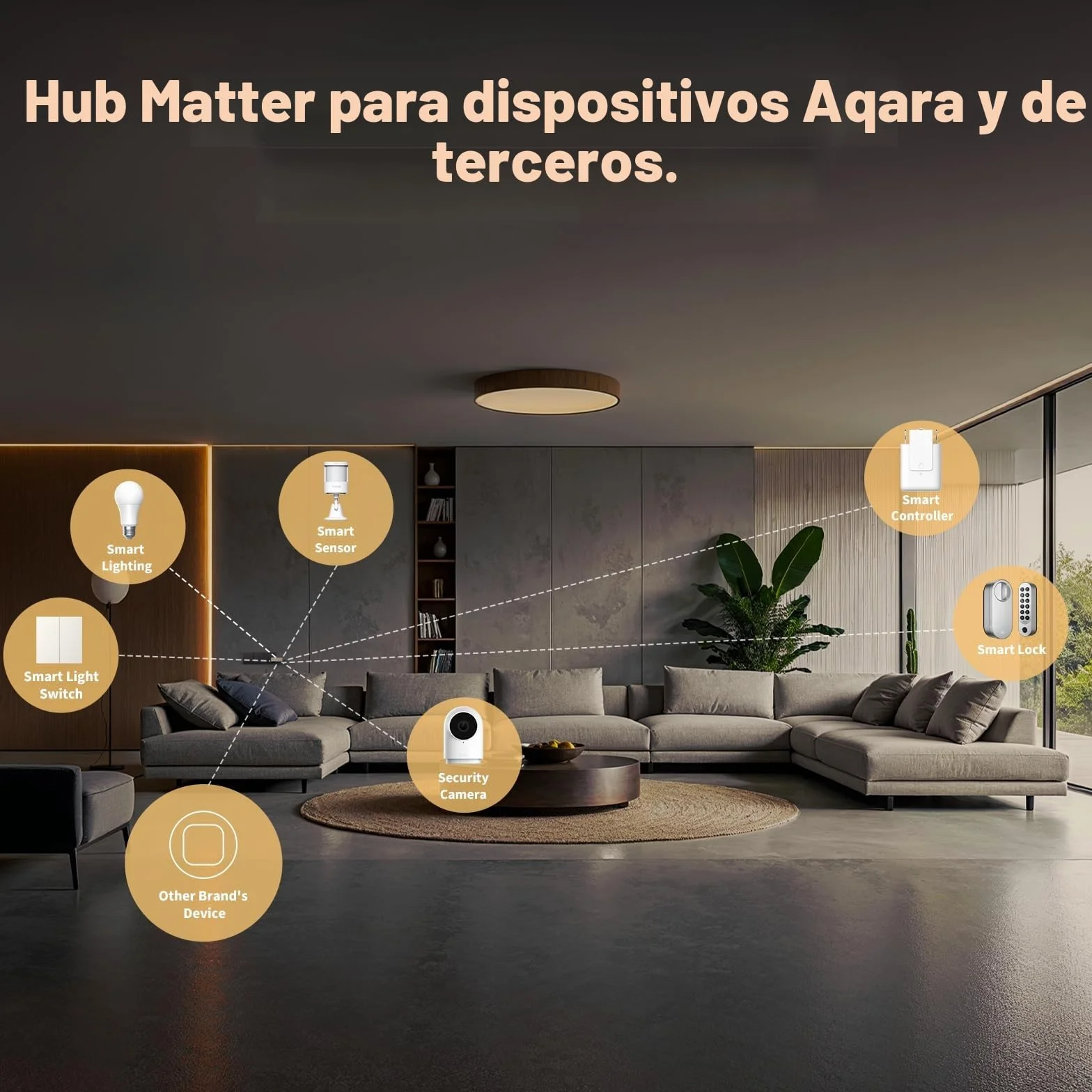 Aqara Hub Inteligente M100 para Domótica, Controlador Matter, Enrutador de Borde Thread, Características de Aqara Zigbee, Wi-Fi, Compatible con Amazon Alexa, Apple Home, Google Home, Home Assistant
