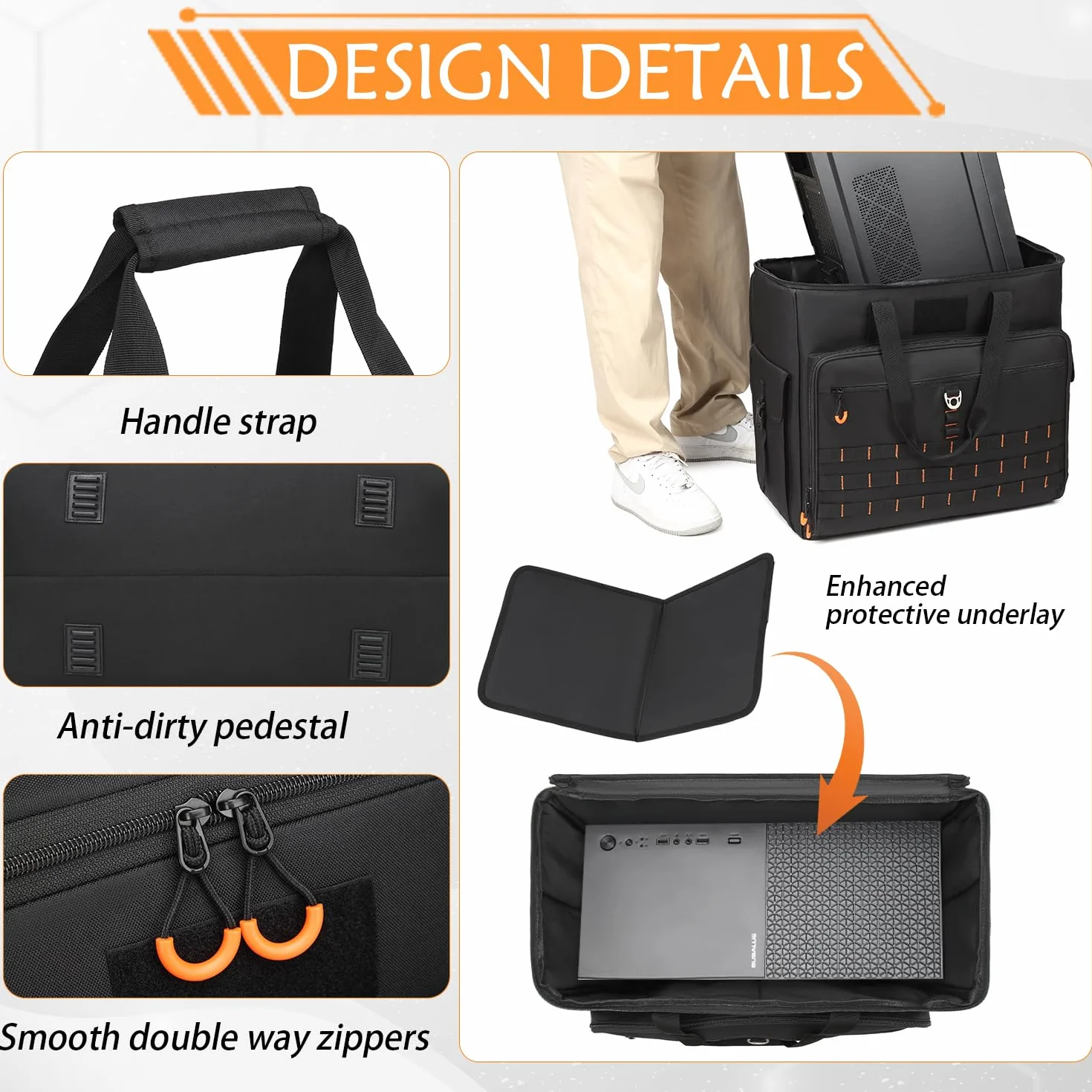 Funda acolchada para ordenador de escritorio, para teclado, ratón, cables y accesorios (solo bolsa)