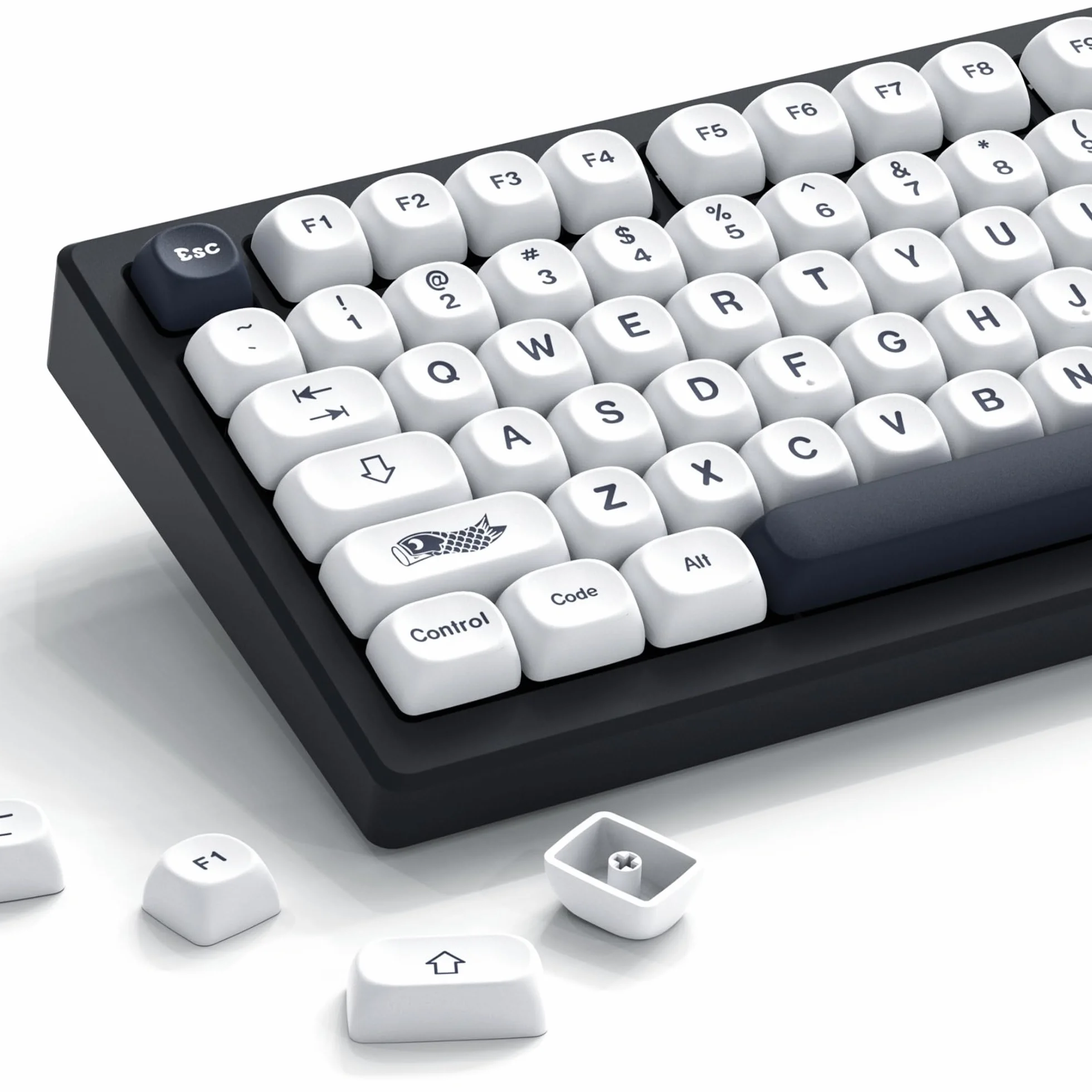 Womier Teclas PBT 60 65 75 100 por ciento, Teclas Moa Sublimación, Juego de Teclas de Teclado Personalizado para Teclado mecánico Cherry MX 61/64/68/84/87/100/104/108, Estilo japonés