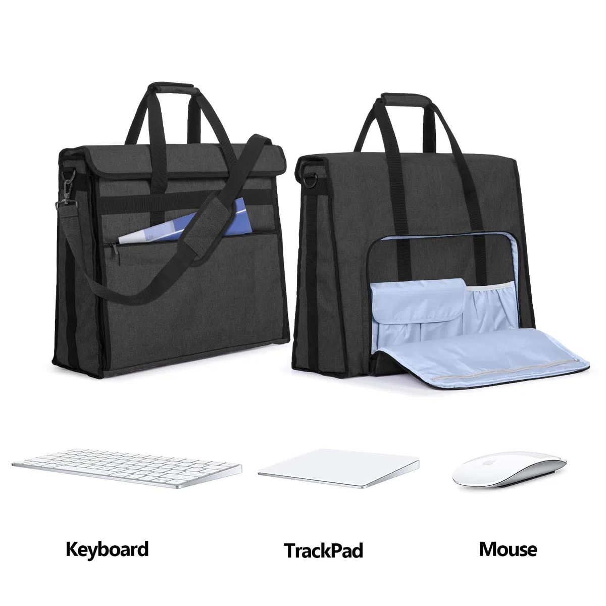 Damero Bolsa para Apple iMac 21.5 Pulgadas, Organizador y Almacenamiento para iMac y Otros Accesorios (Negro)