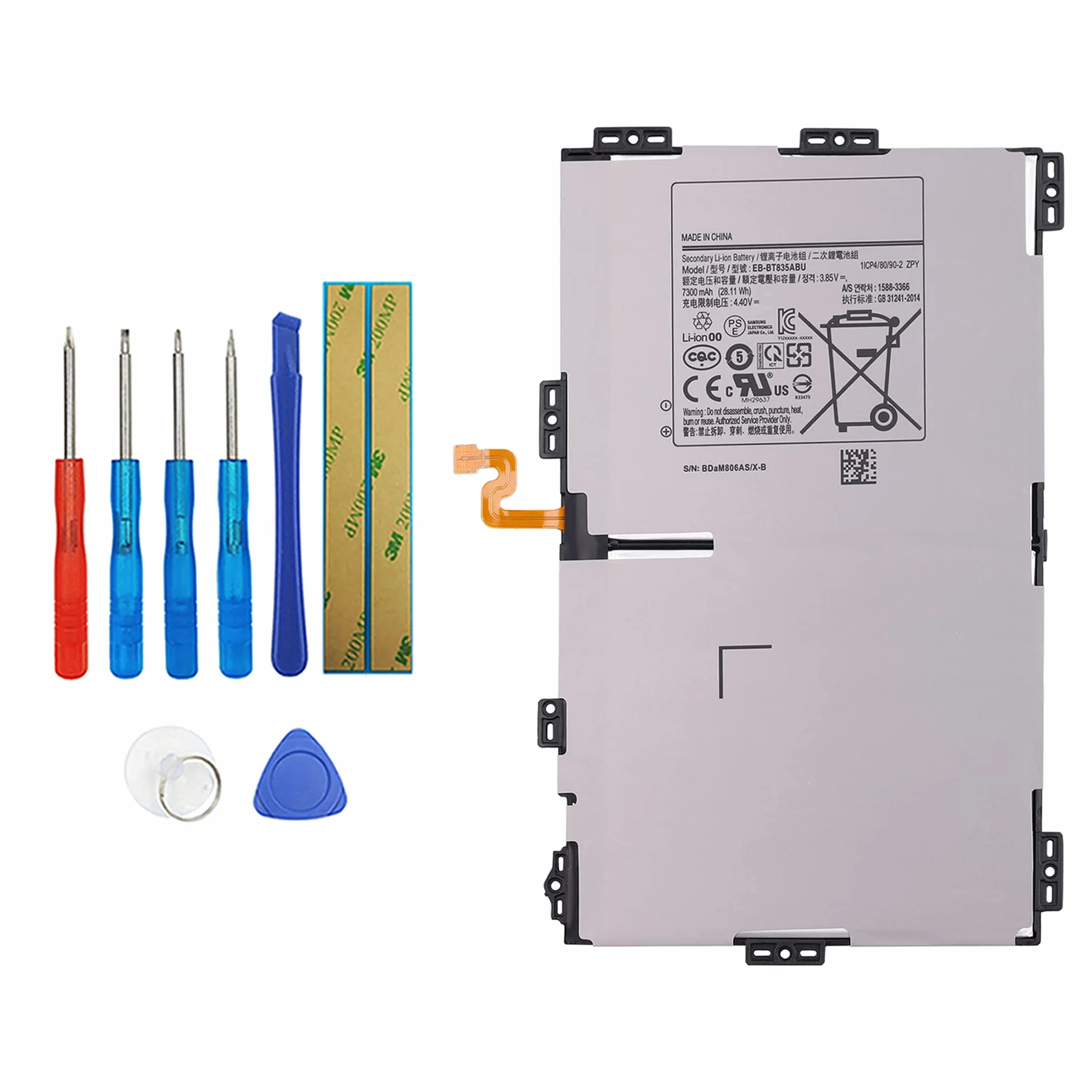Batería EB-BT835ABU para Samsung Galaxy Tab S4 10.5 SM-T830 T835 Series con kit de herramientas