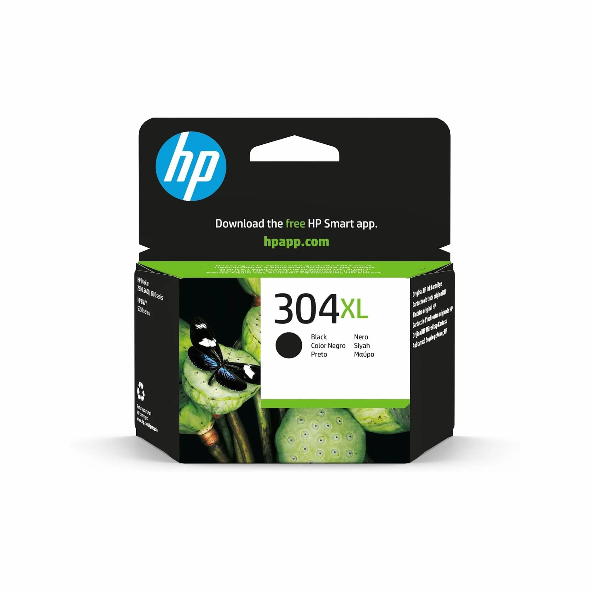 HP 304XL N9K08AE Cartucho de Tinta Original Alta Capacidad Negro para HP DeskJet 2620 2630 3720 3730 3750 3760 Envy 5010 5020 5030