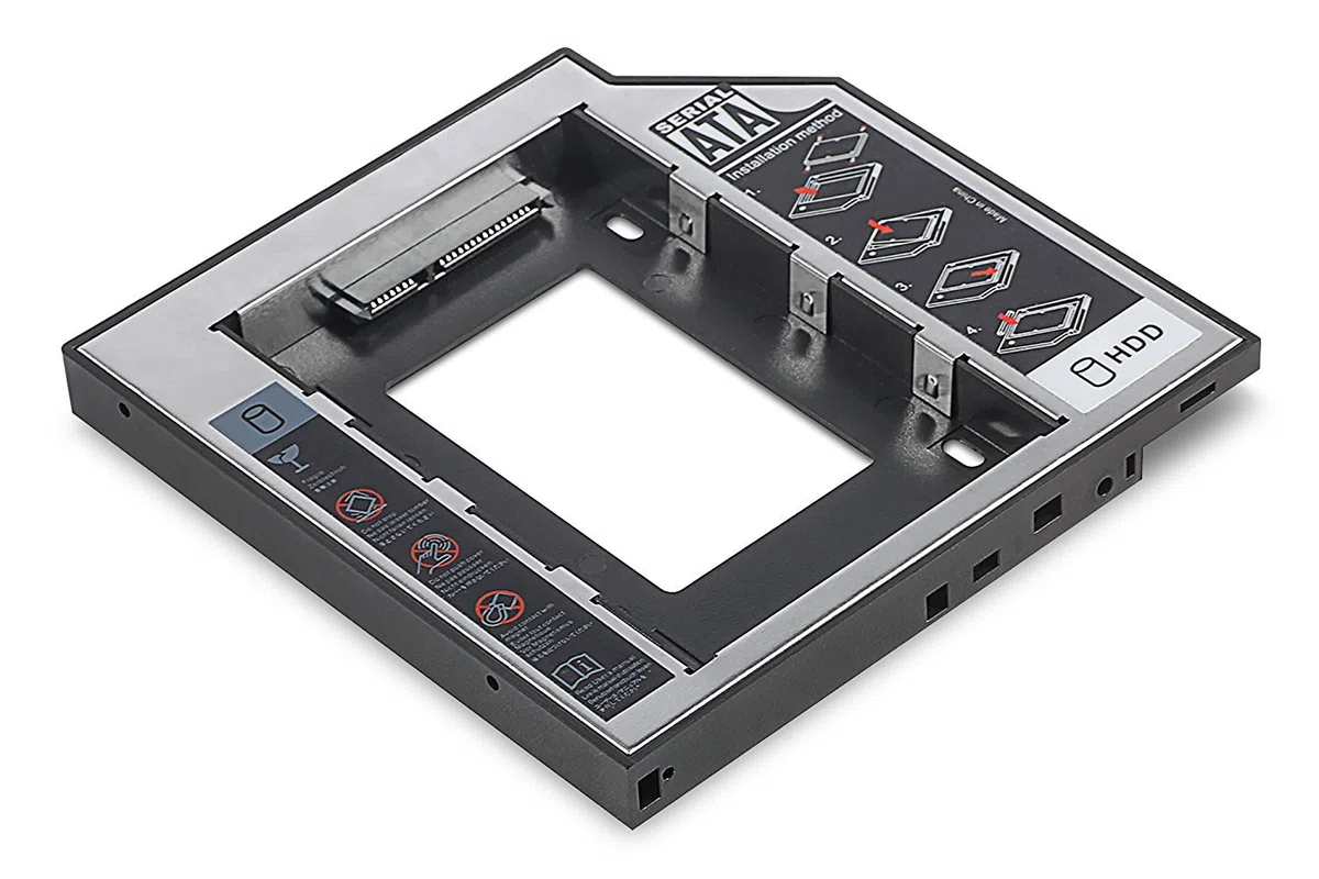 DIGITUS Bastidor de Montaje SSD/HDD para bahía de Unidad de CD/DVD/BLU-Ray - para portátiles - SSD/HDD de 2,5" - SATA a SATA III - 12,7 mm de Altura - 6 Gbit/s