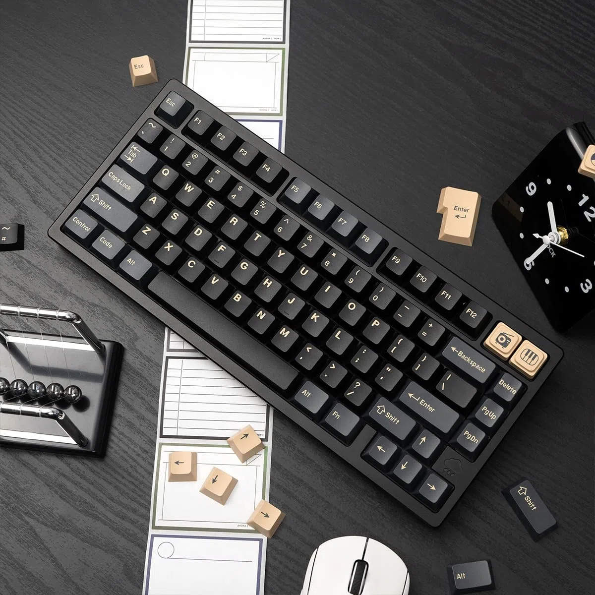 Sumgsn Apes - Juego de 173 Teclas de Doble inyección, Perfil Cherry, para teclados mecánicos 61/64/87/104/108, con distribución ISO/ANSI, diseño Alice y switches Cherry MX