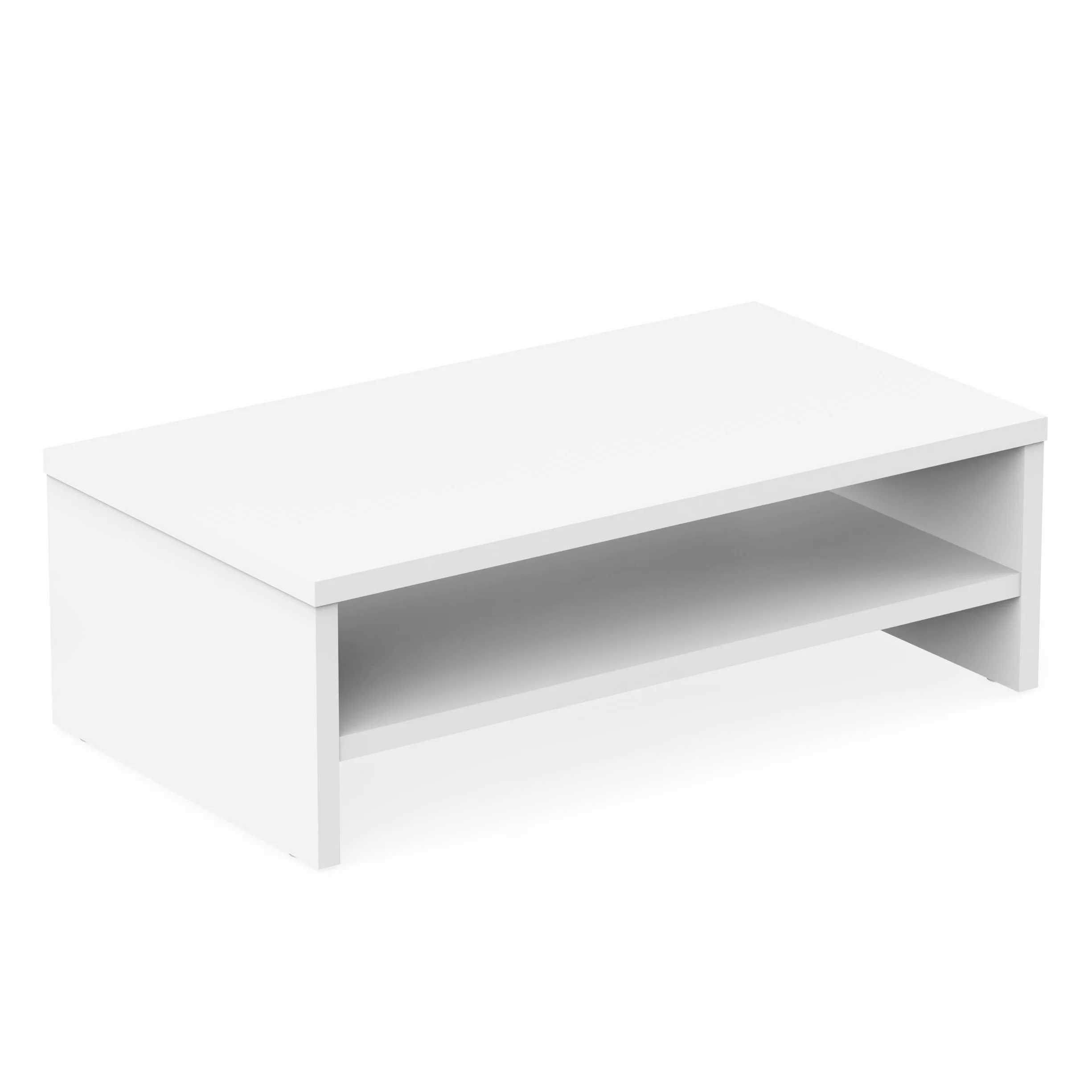 FITUEYES Soporte Monitor Madera 2 Capas 42.5x23.5x14cm Blanco