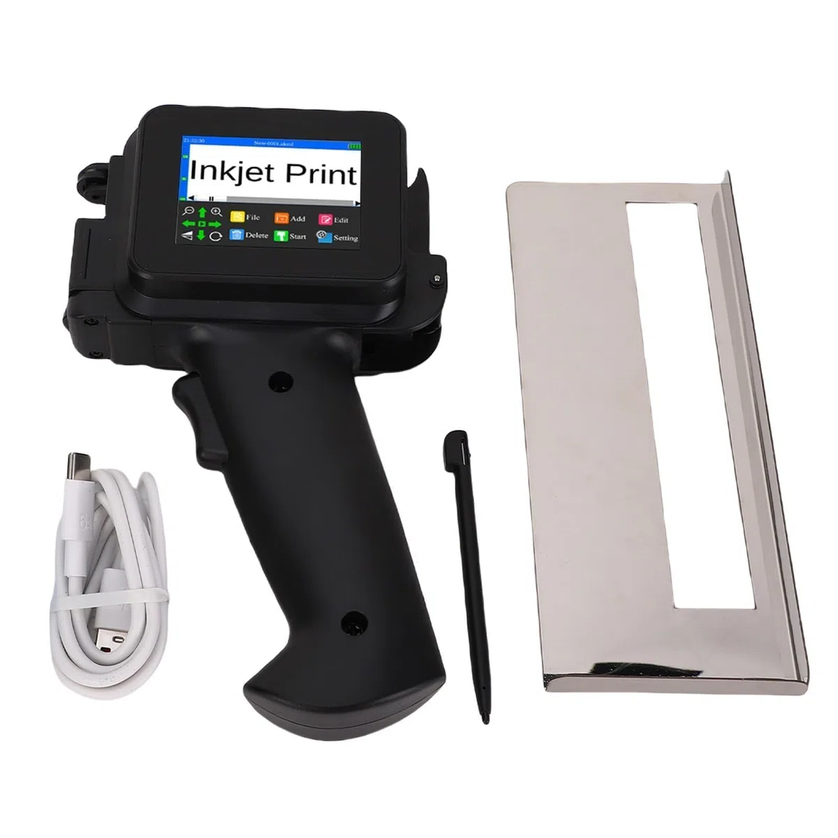 SUNGOOYUE Impresora de Inyección de Tinta Precisa, Portátil, de Secado Rápido, Portátil, Mini 12,7 Mm, para Texto, Código de Barras, Código QR, Contador, Número de Lote, Codificador de Fecha para