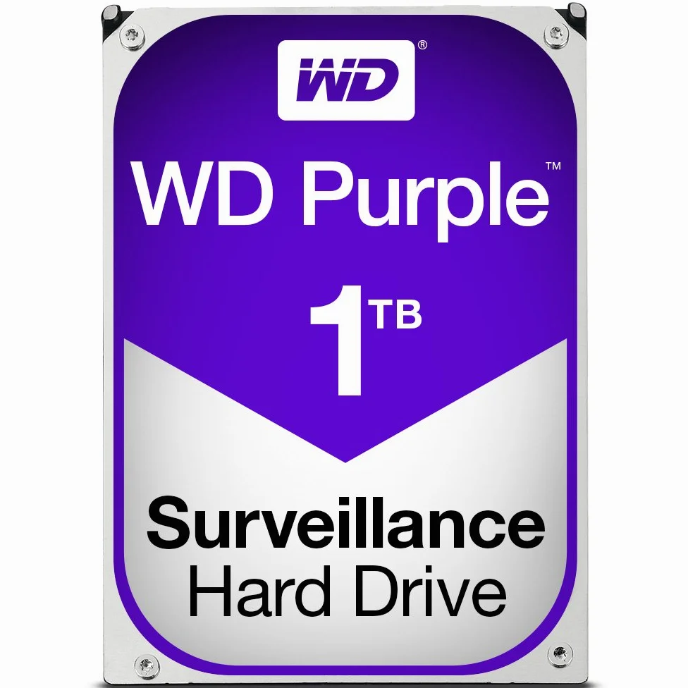WD Purple - Disco duro para videovigilancia de 1 TB (Intellipower, SATA a 6 Gb/s, 64 MB de caché, 3,5")