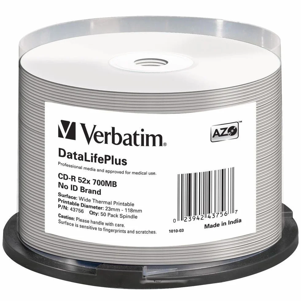 CD-R Verbatim CD-R 52x DataLifePlus (50 Unidades)